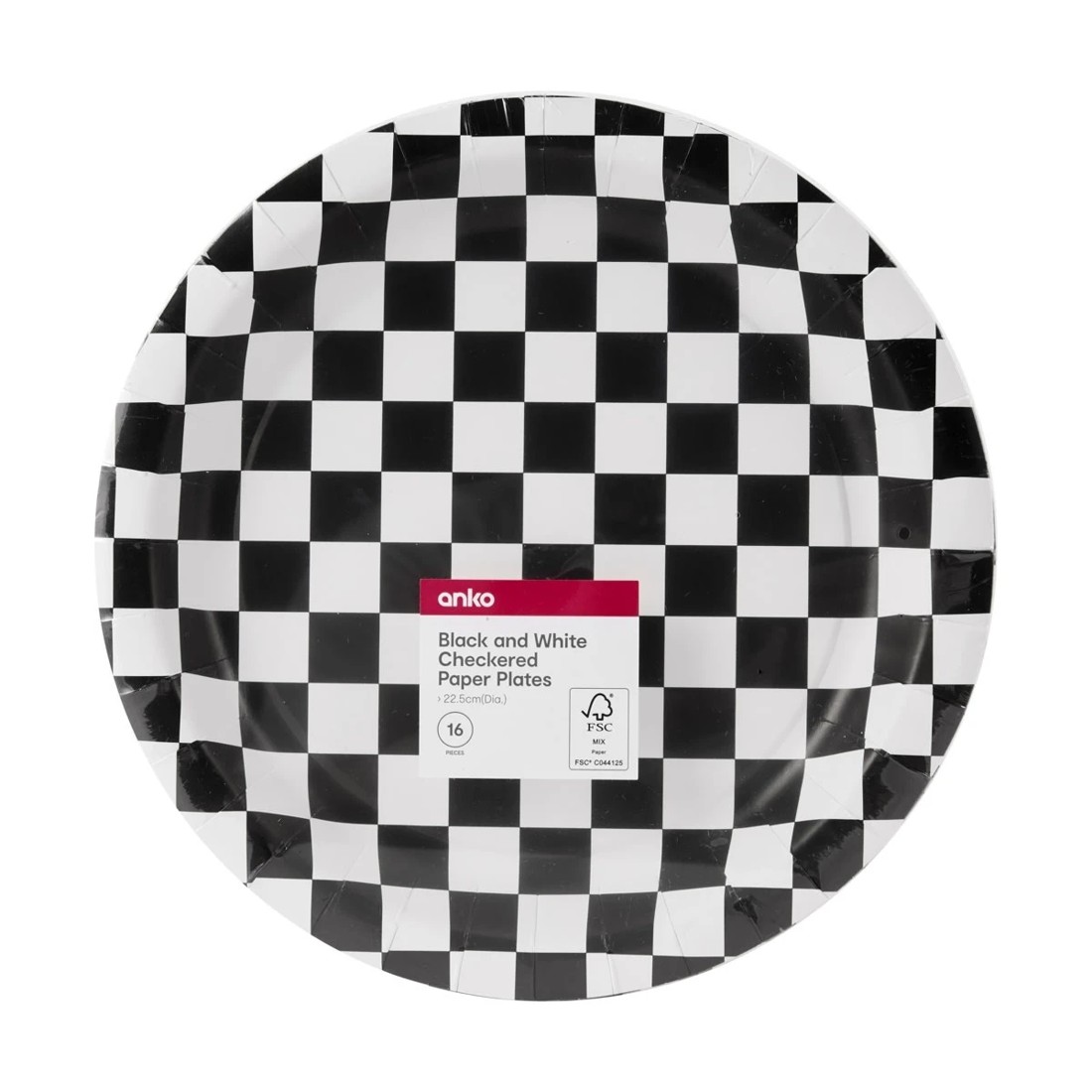 4 16 Piece Black and White Checkered Paper Plates, 4 of 4
