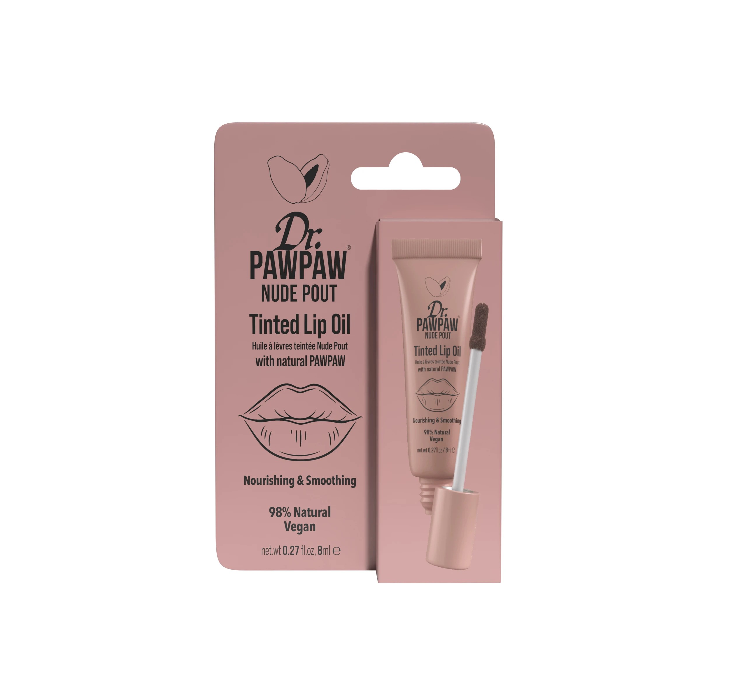 1 Dr. PAWPAW Tinted Lip Oil 8ml - Nude Pout, 1 of 3