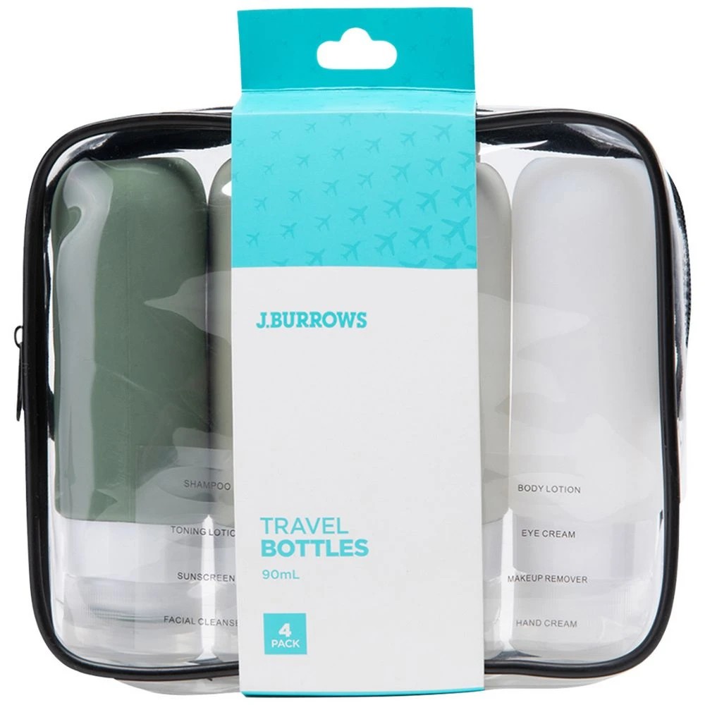 1 J.Burrows Travel Toiletry Bottles 4 Pack, 1 of 1