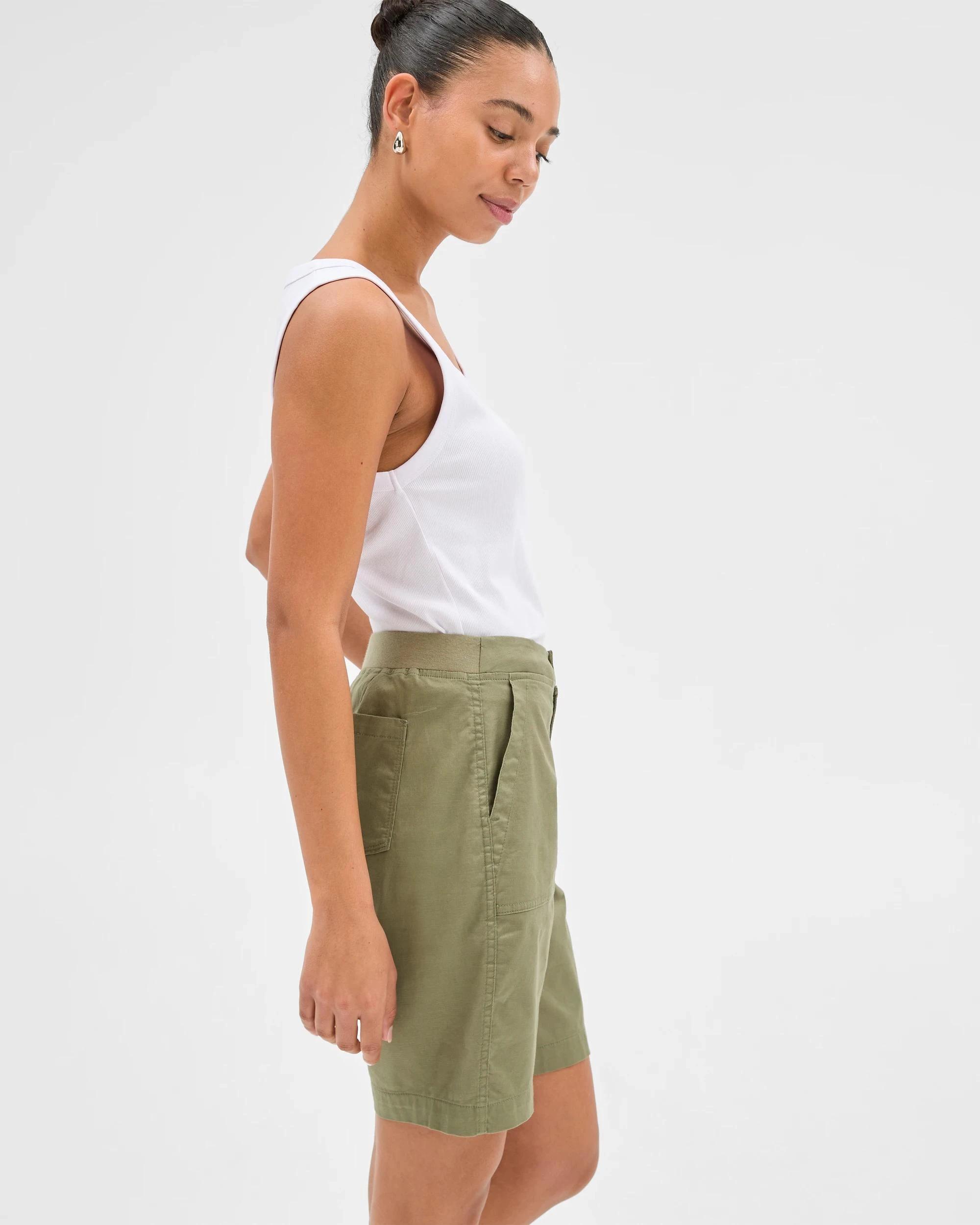 3 Target Ribbed Waist Shorts SPRING SAGE, 3 of 5