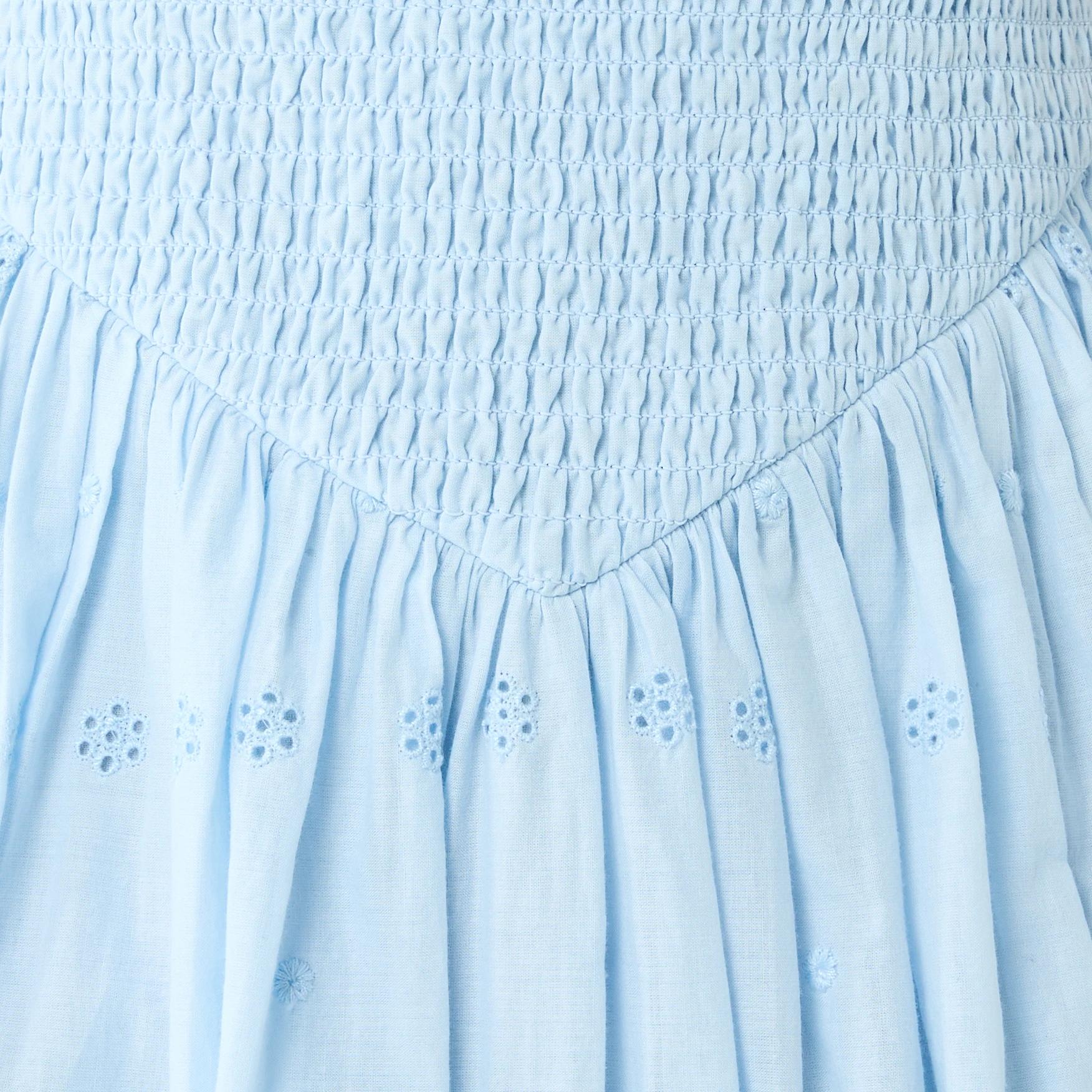6 Shirred Bubble Hem Dress Ice Mist, 6 of 9