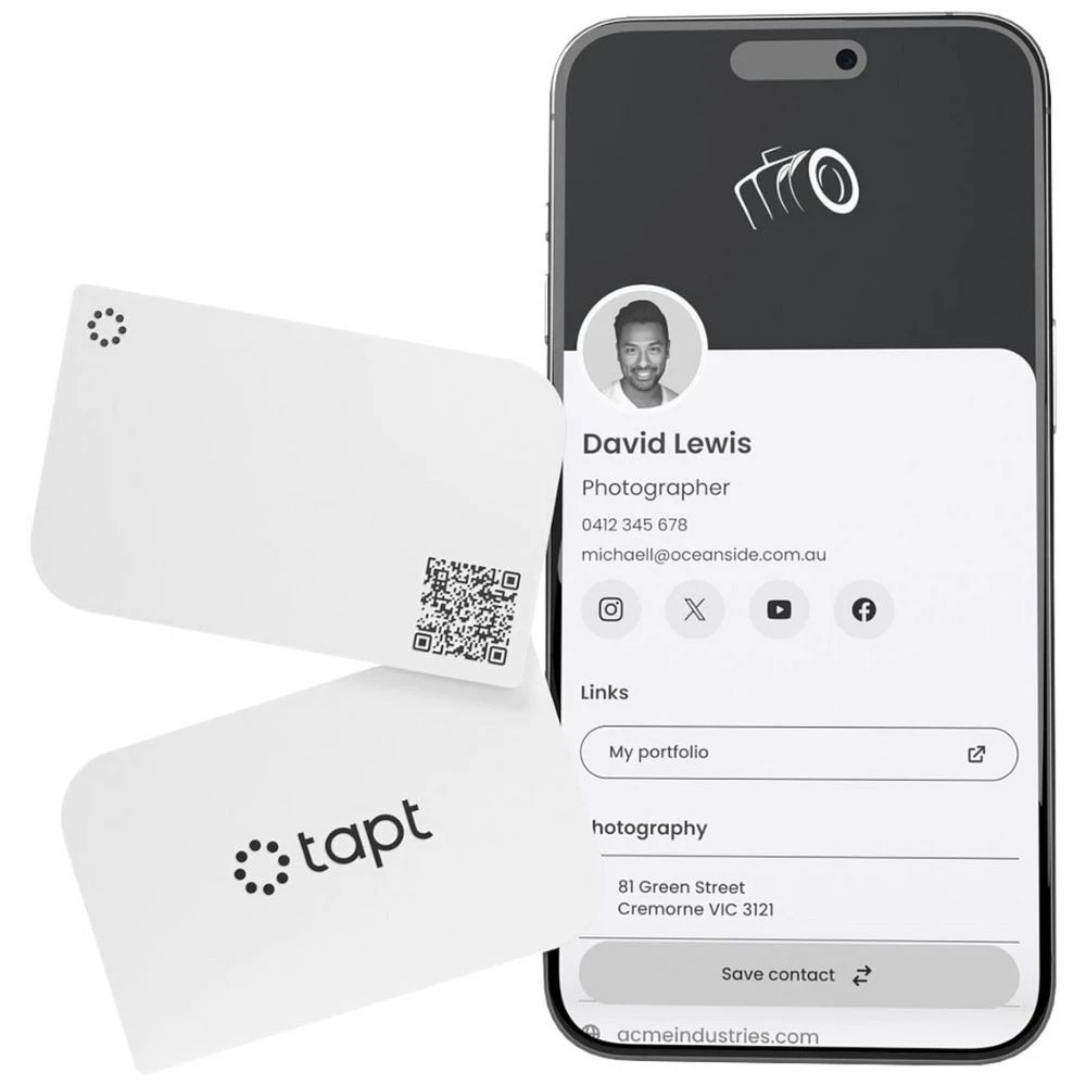 1 Tapt Lite Digital Business Card White, 1 of 2