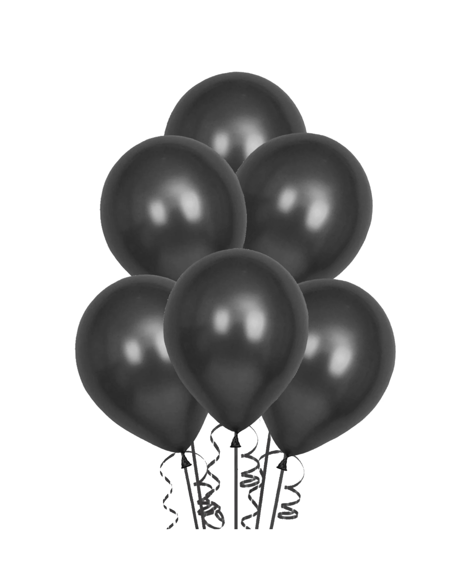 1 Alpen Black Metallic Latex Balloons 30cm Pack of 25 - Black, 1 of 1