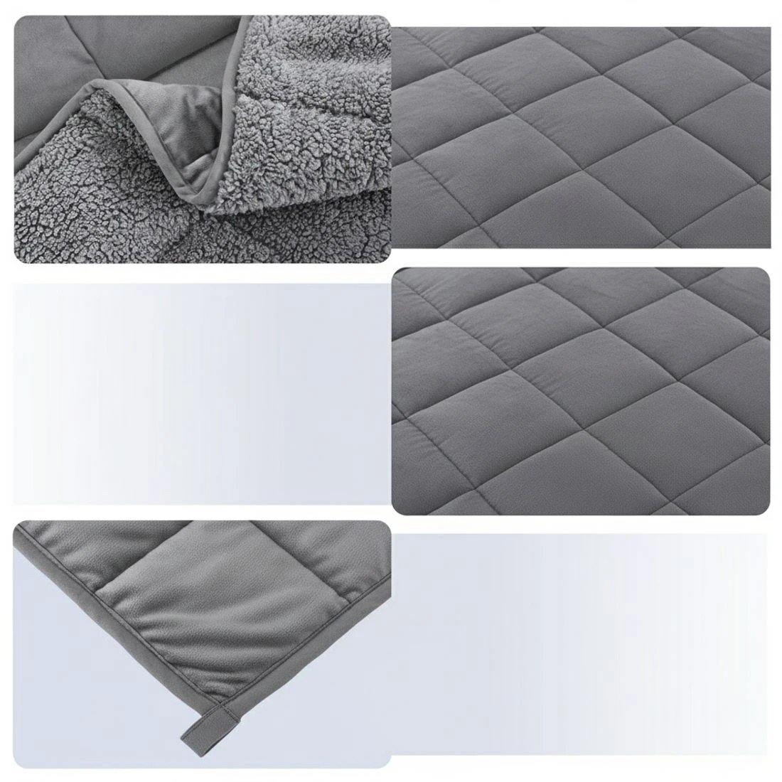 9 Giselle 9KG Weighted Blanket Adults Kid Anti Anxiety Gravity Blankets Sherpa - Grey, 9 of 9