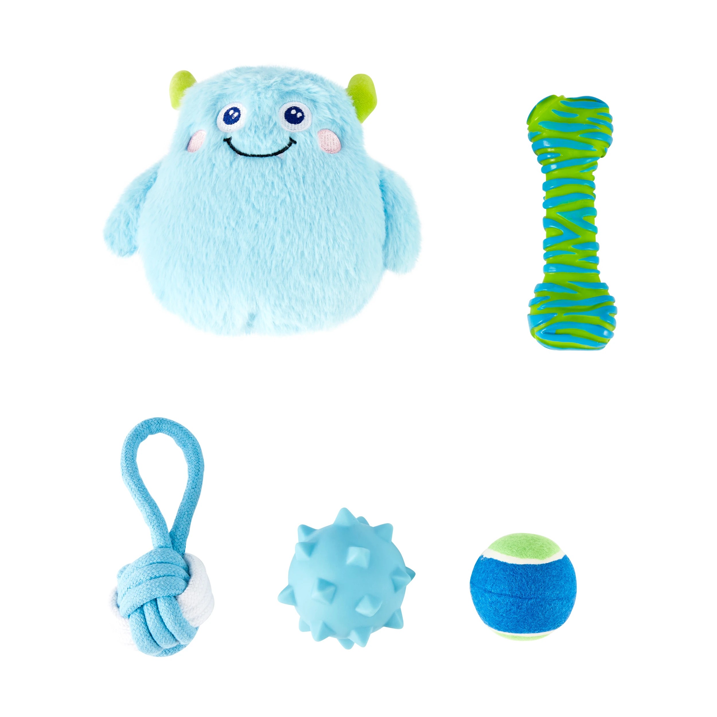 1 5 Pack Pet Toy Blue Monster, 1 of 6