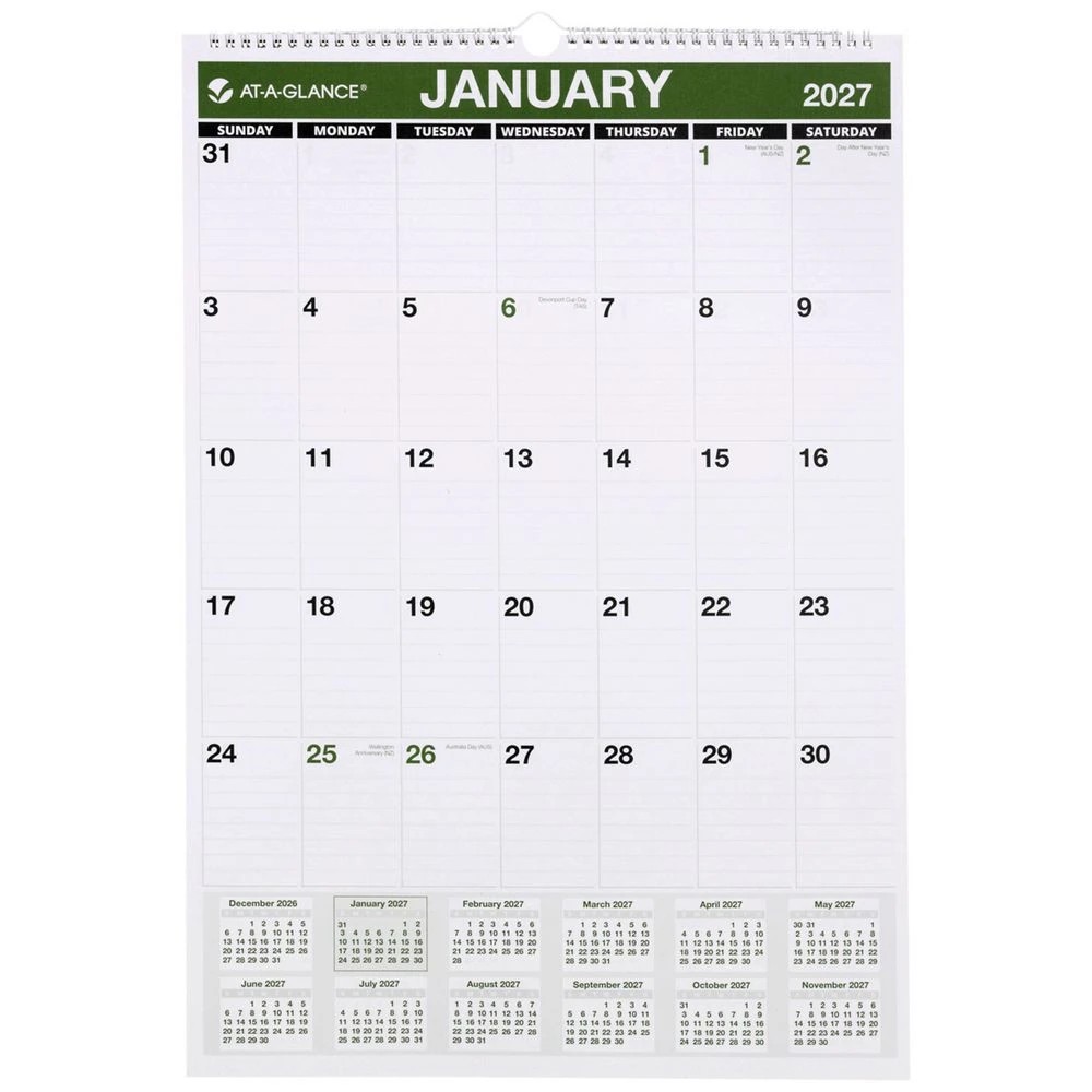 1 At-a-Glance 2027 Monthly Wall Calendar 394x578mm, 1 of 3