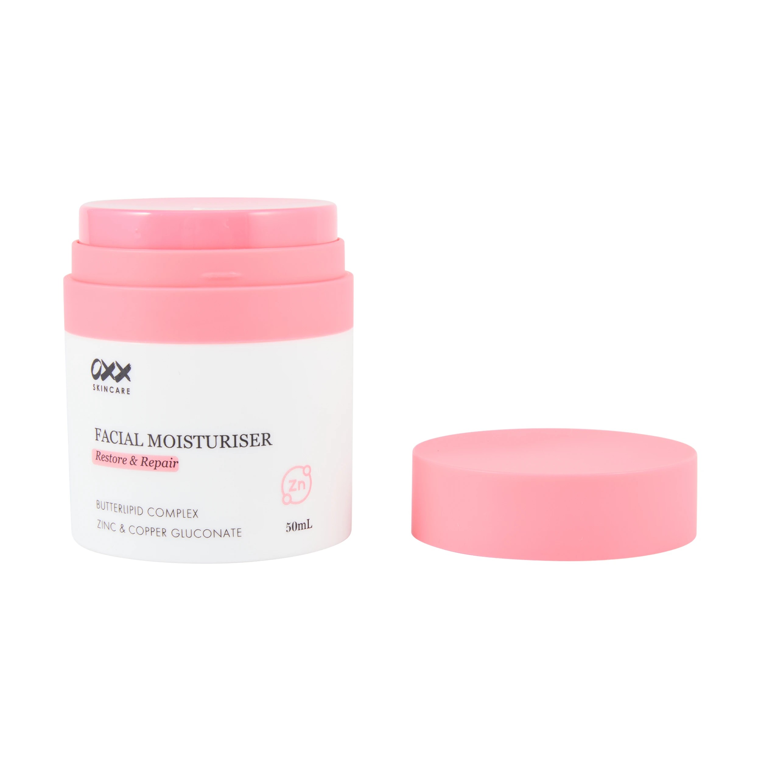 2 OXX Skincare Restore & Refine Facial Moisturiser 50ml - Butterlipid Complex, Zinc and Copper Gluconate, 2 of 4