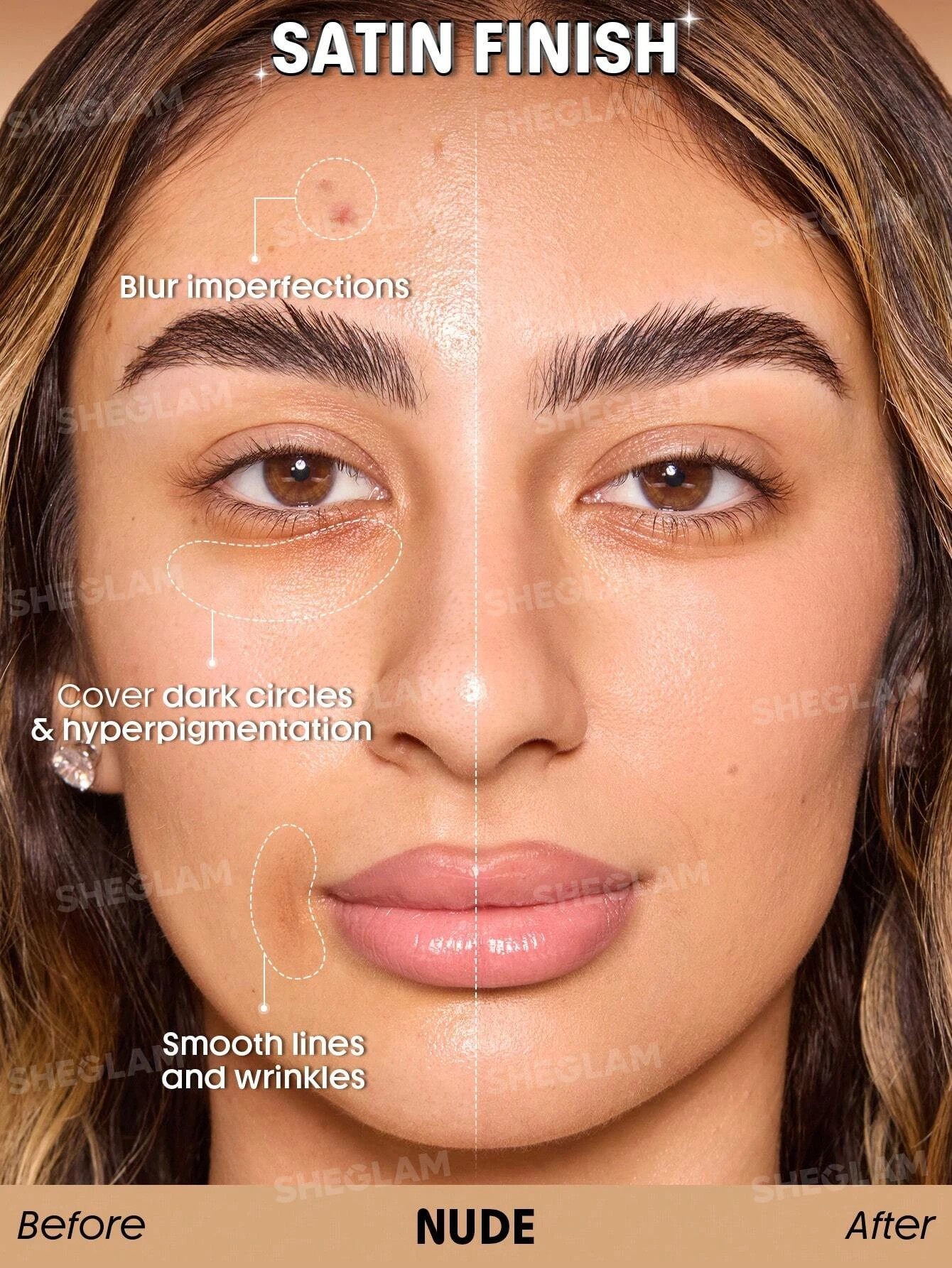 2 SHEGLAM Skin Sync Satin Foundation - Nude, 2 of 10