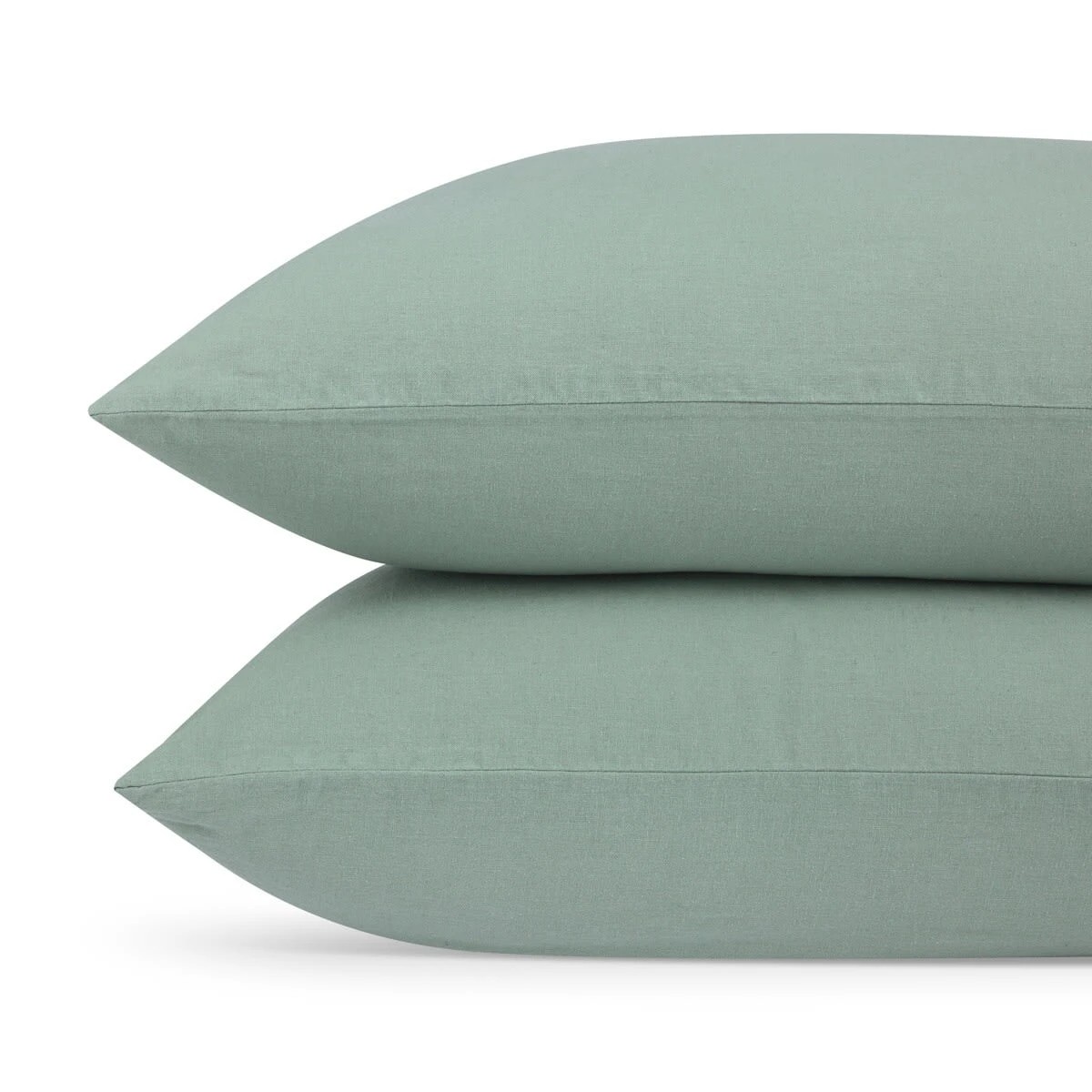 2 Cotton Linen Sheet Set - King Bed, Sage, 2 of 7