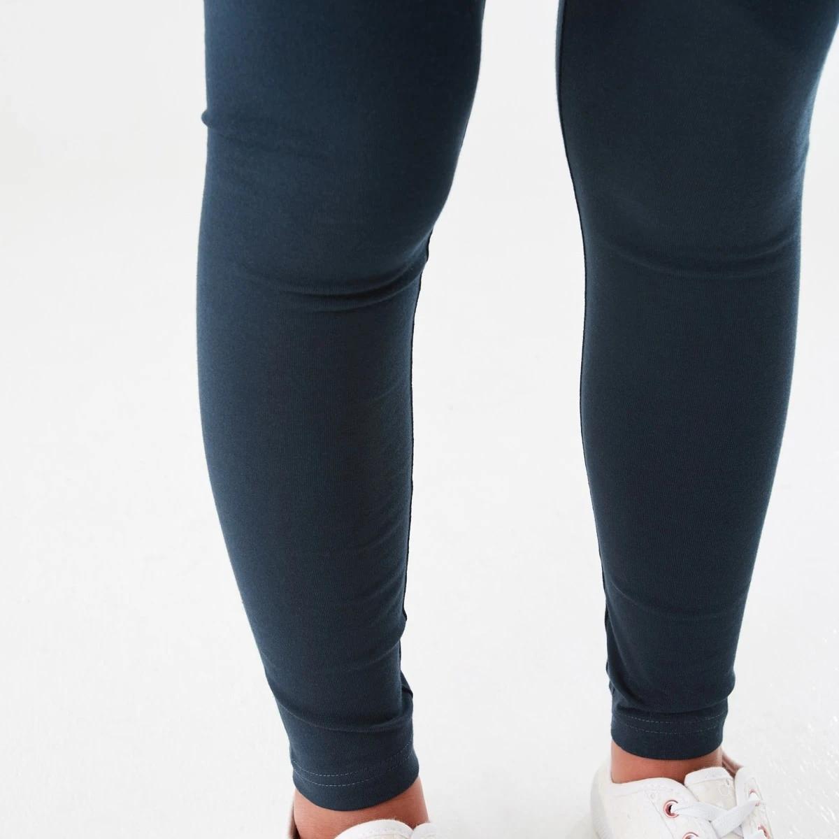 4 Plain Full Length Leggings DRESS BLUE, 4 of 8