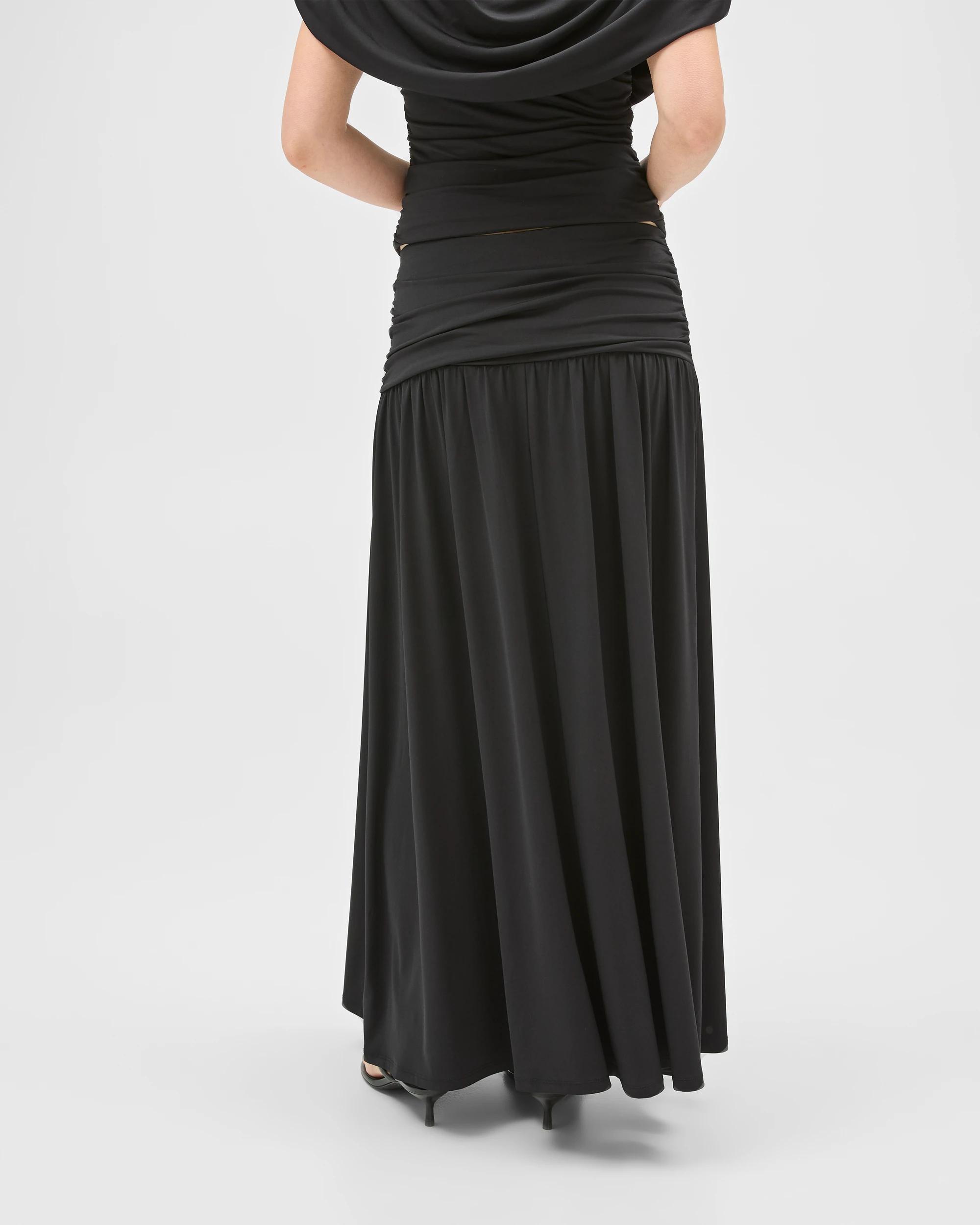 6 Lily Loves Drape Maxi Skirt BLACK, 6 of 7