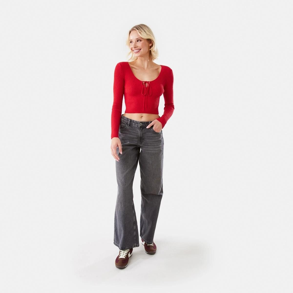2 Lace Up Crop Jumper Strawberry, 2 of 8