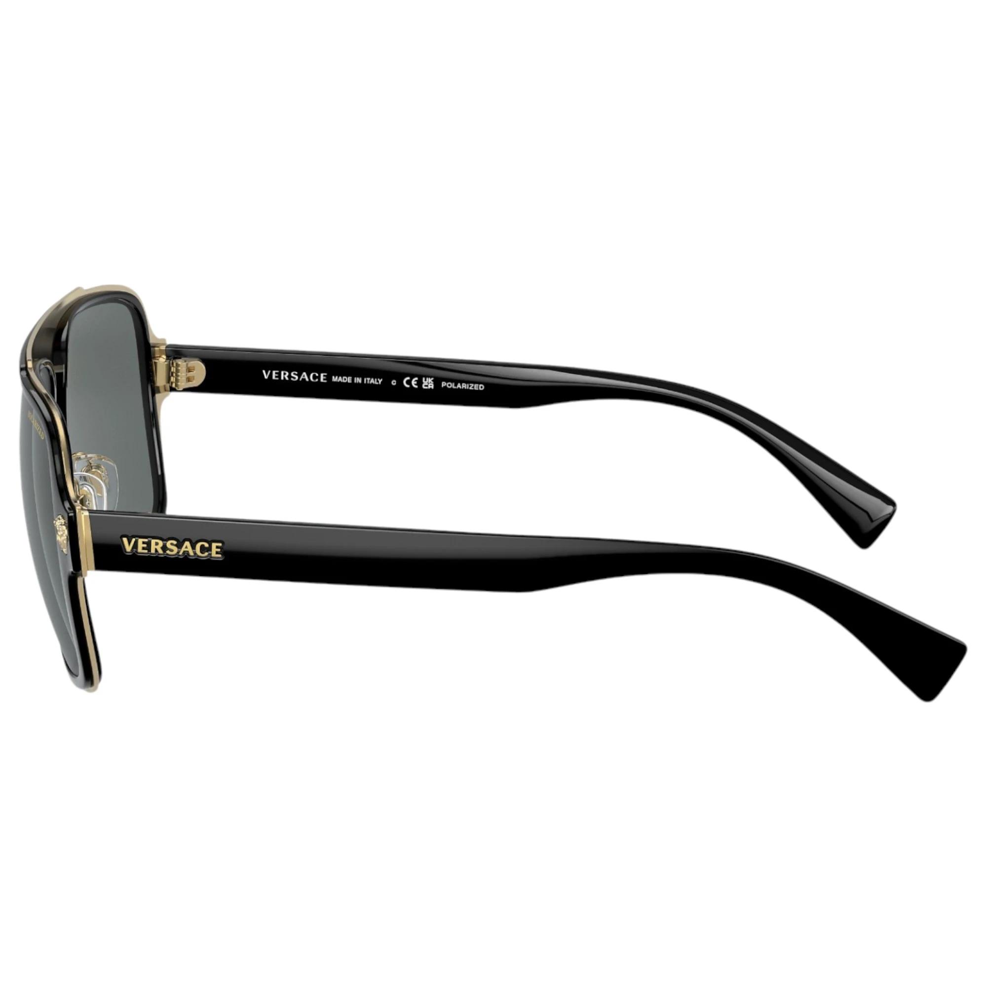 5 Versace Mens Sunglasses Ve2199 Black/ Dark Grey Polar Polarised Sunnies BLACK/DARK GREY, 5 of 5