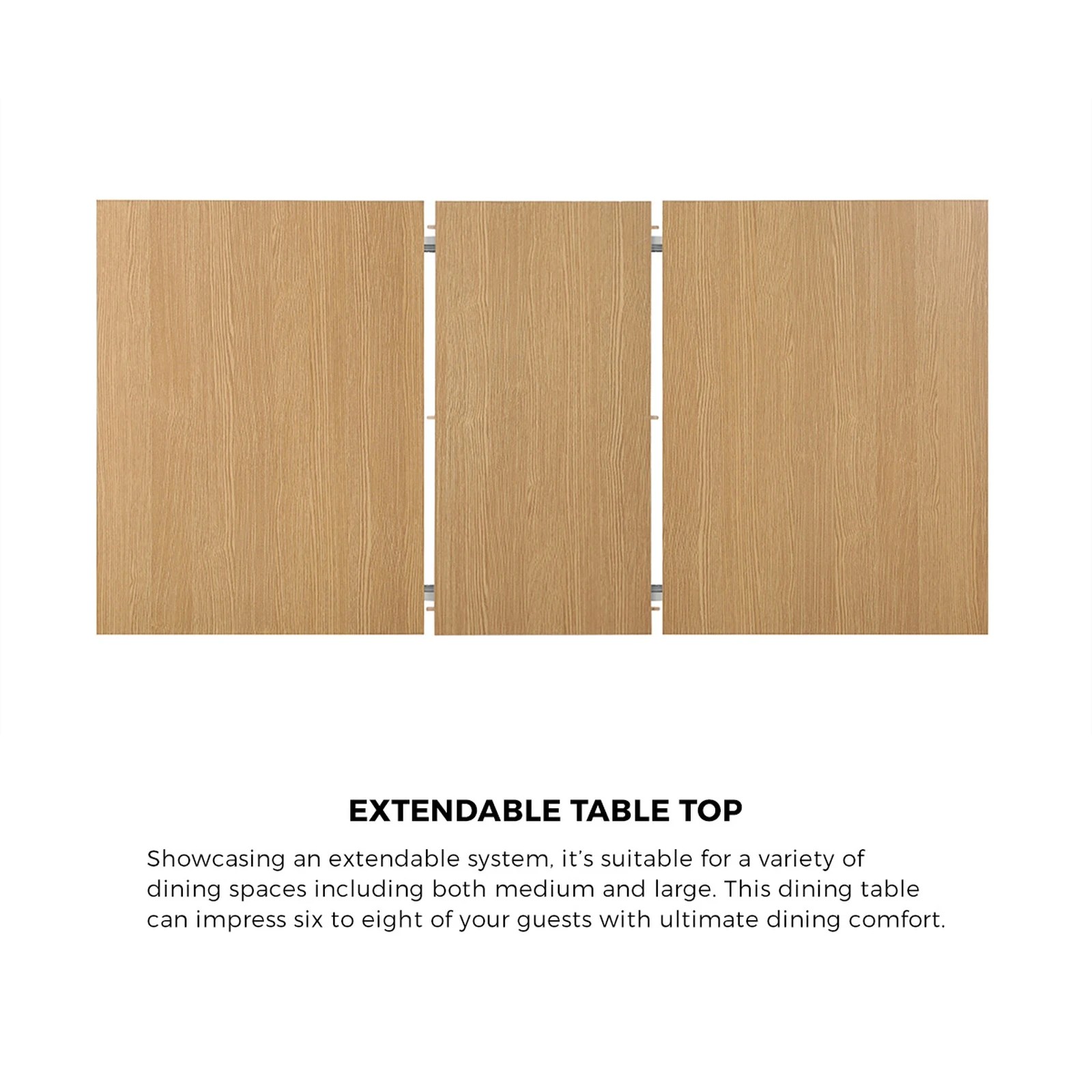 4 Oikiture 160cm Extendable Dining Table with 4x Dining Chairs PU Leather - Natural, 4 of 9