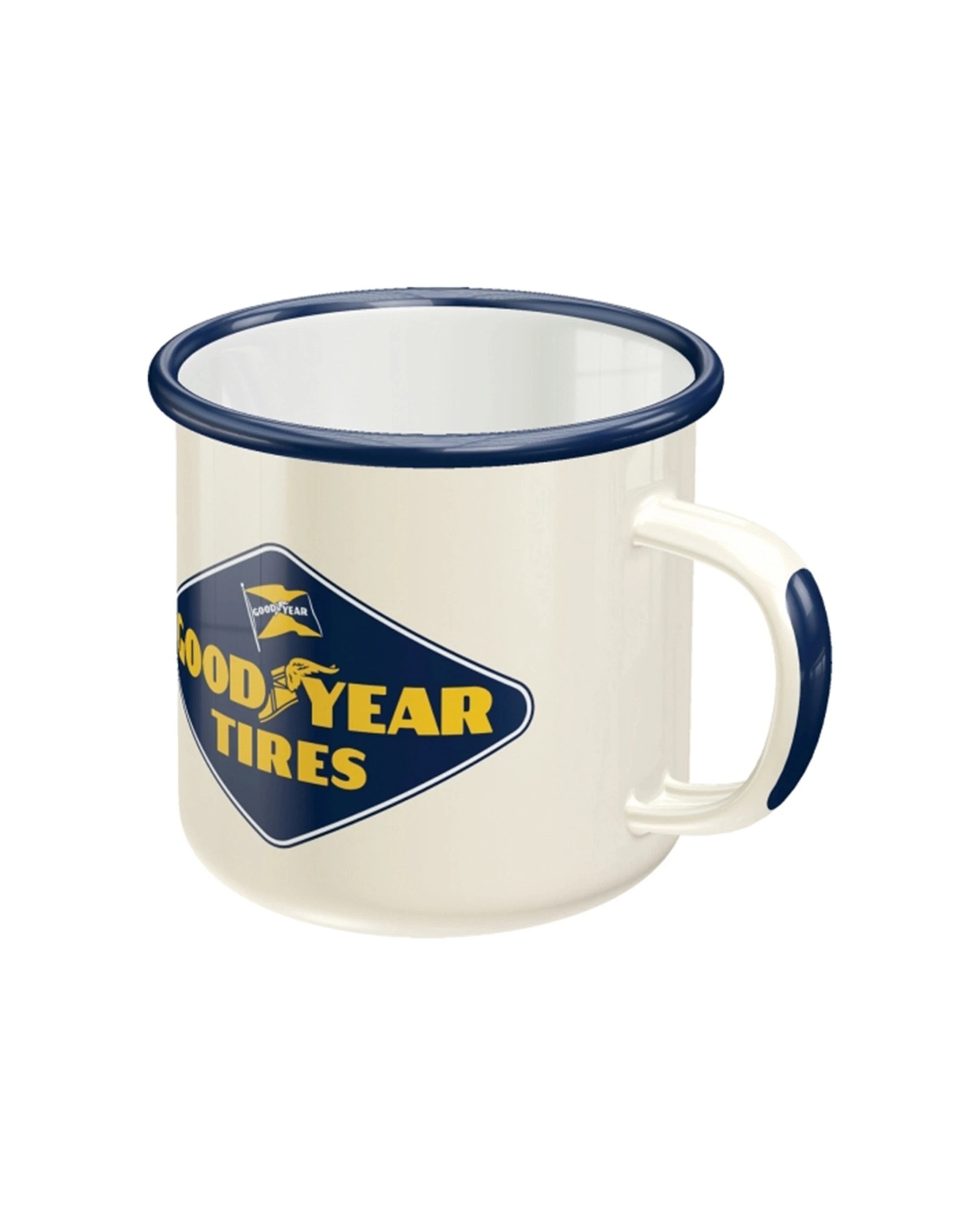 2 Nostalgic-Art Enamel Mug 360ml Mug -  Goodyear Tires Logo - White, 2 of 4