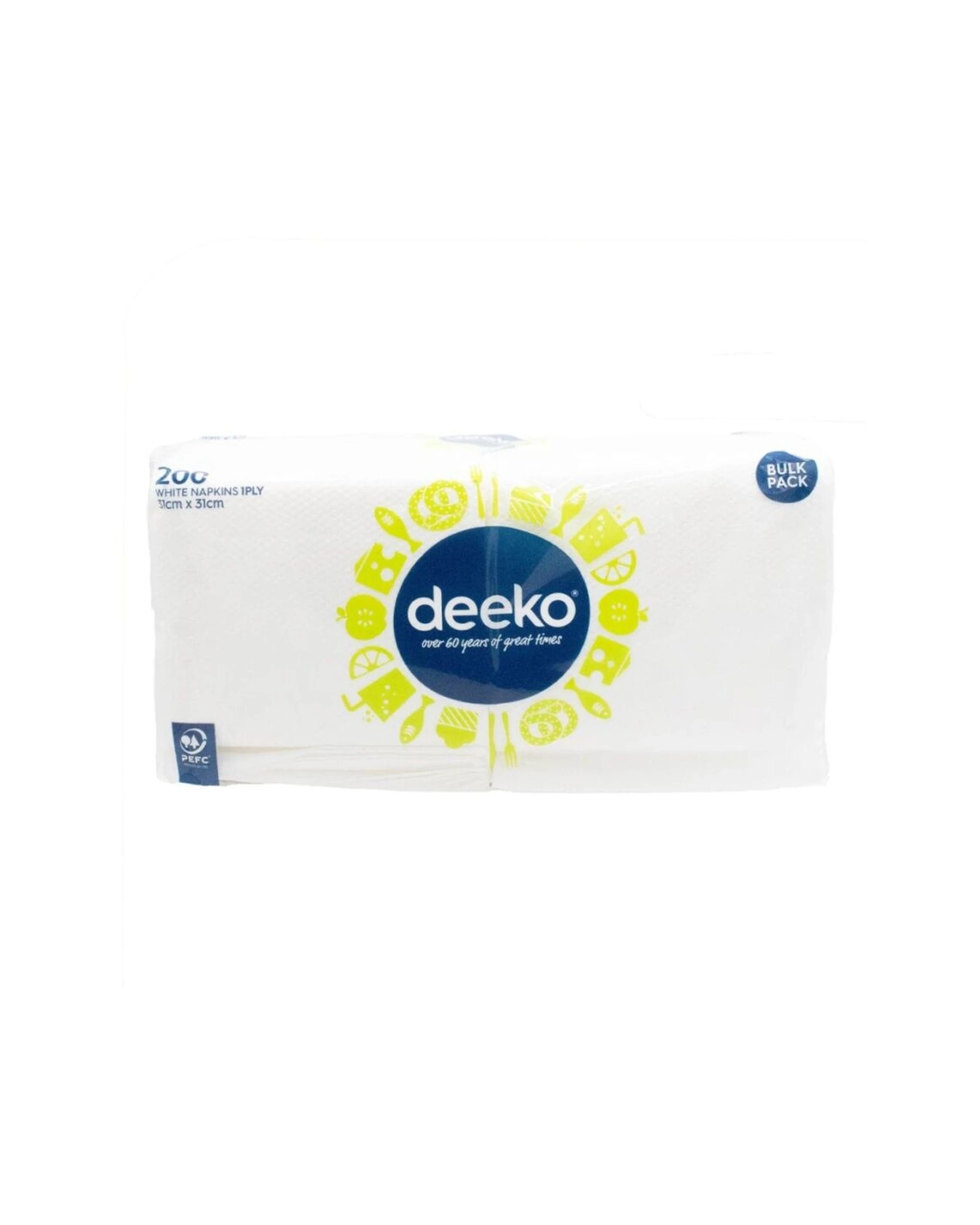 2 Deeko 8x 200pc Single Ply Disposable Napkins Set For Bulk Food Catering Events 31x31cm - White, 2 of 3