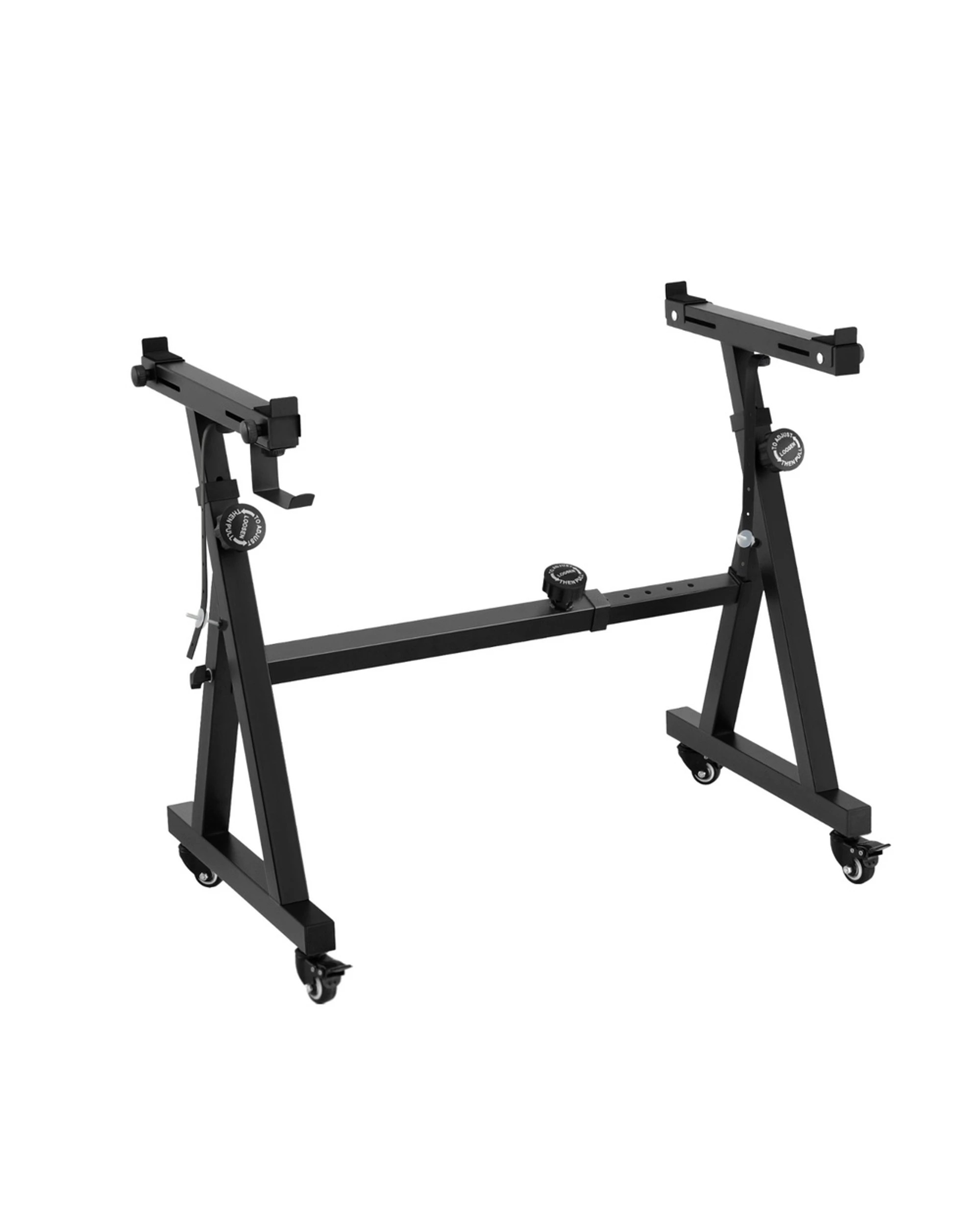 1 Alpha Heavy Duty Adjustable Piano Stand with Lockable Wheels Z-Stand - Black, 1 of 6