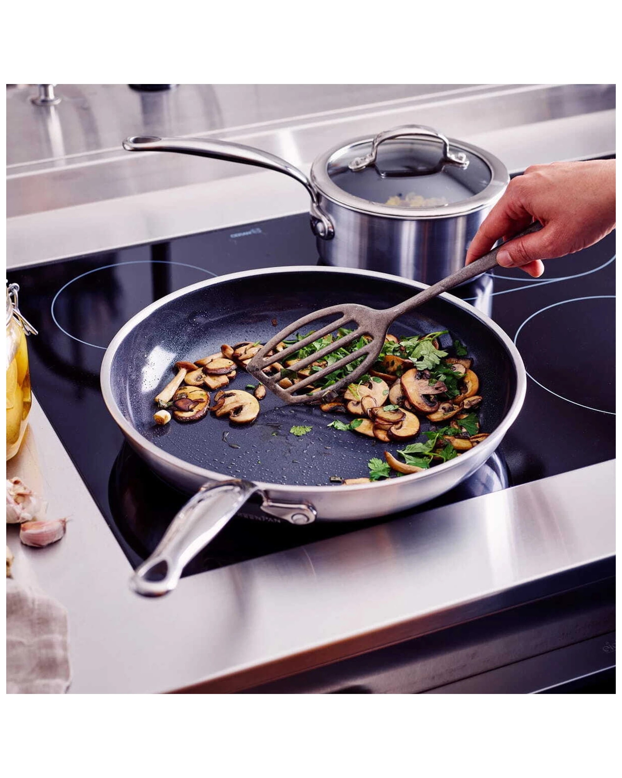 5 Greenpan Premiere Stainless Steel Open Frying Pan 28cm Home Kitchen Cooking
 - Silver, 5 of 6