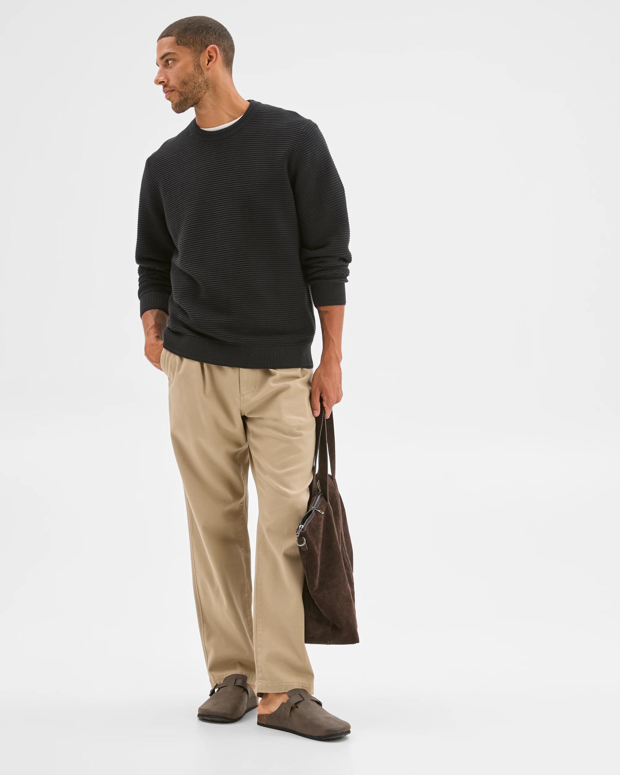 2 Target Man Australian Cotton Ottoman Knit Jumper BLACK, 2 of 6