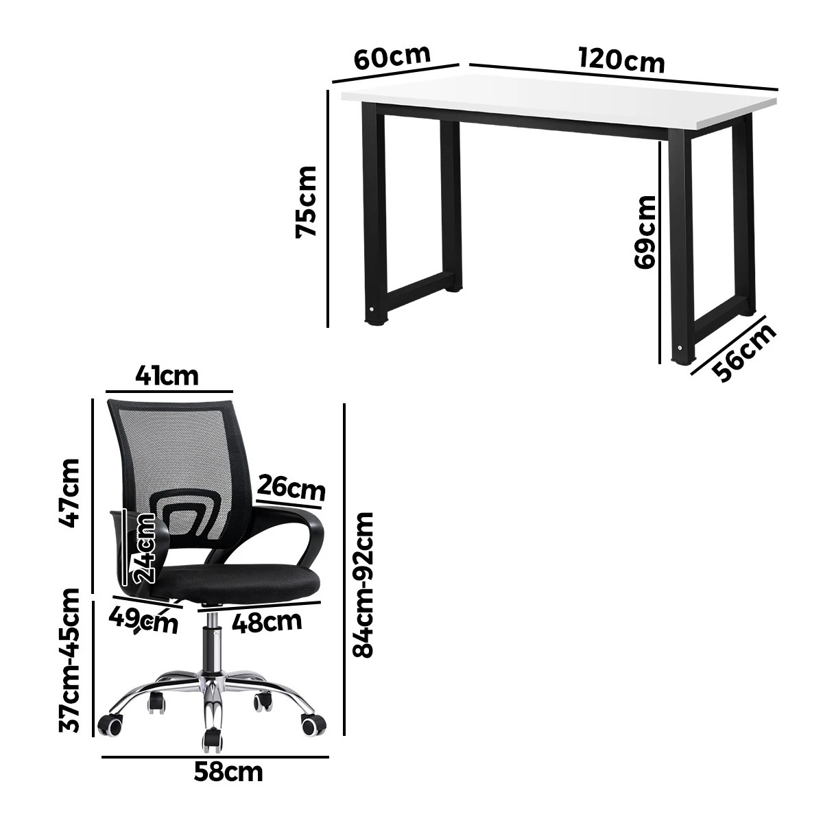4 Oikiture Home Office Desk And Chair Set Computer Desk Mesh Office Chair
 - Multi, 4 of 10