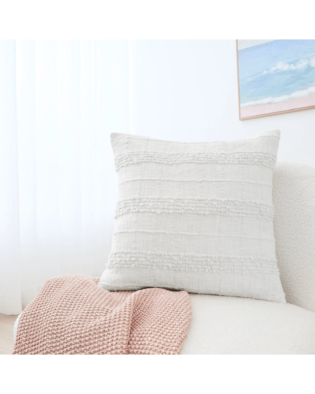 50cm Boucle Stripe Cushion Cover - W