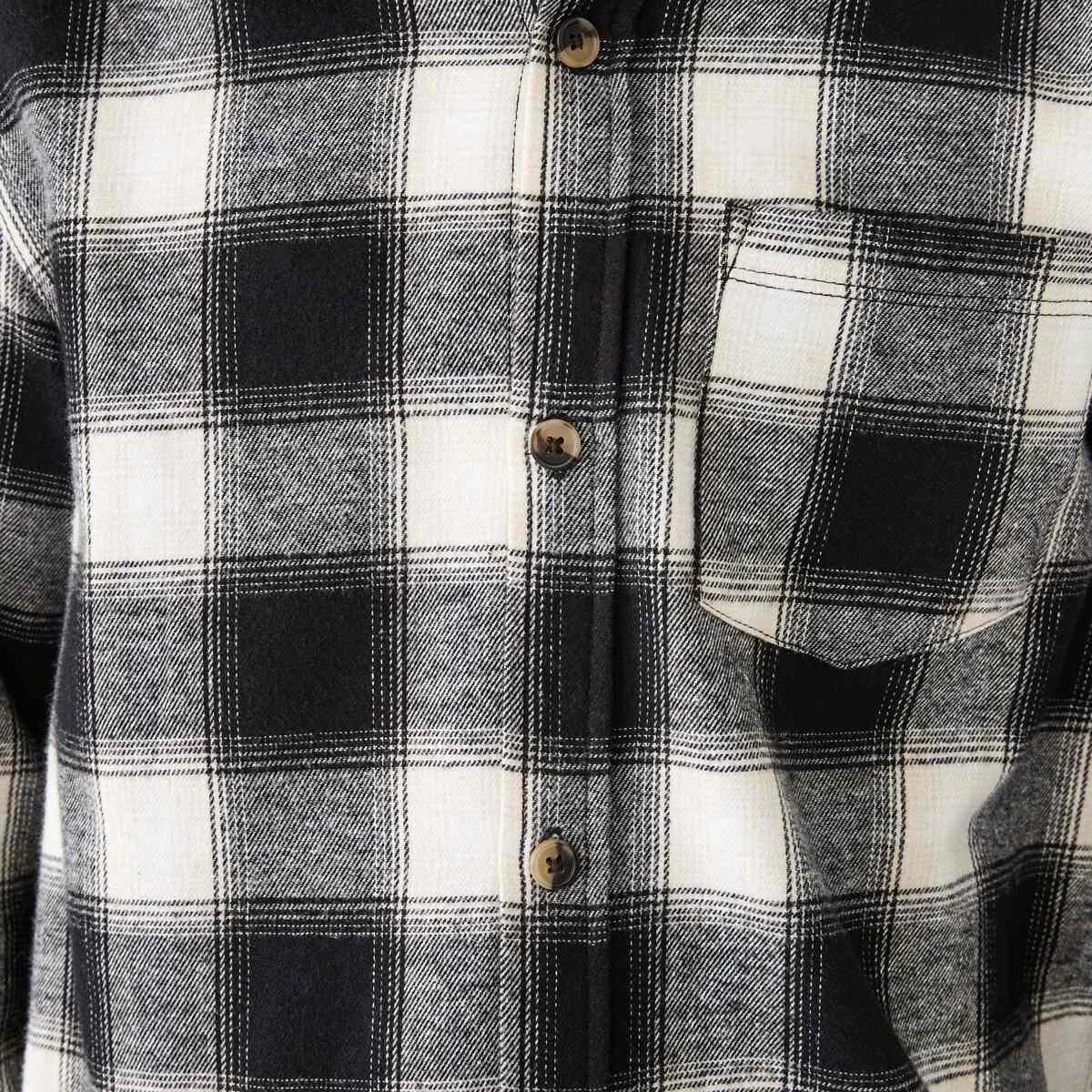 5 Long Sleeve Flannel Shirt Blk Check, 5 of 9
