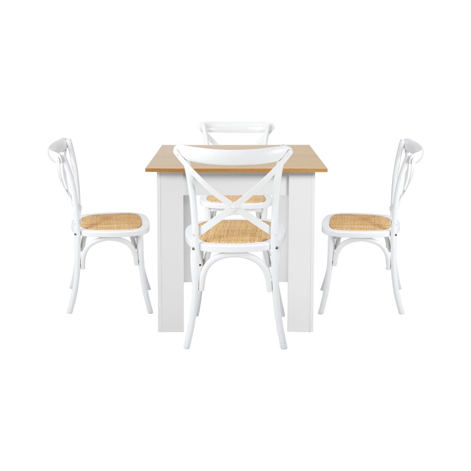 10 Oikiture 160cm Extendable Dining Table With 4pcs Dining Chairs Crossback
 - Multi, 10 of 10