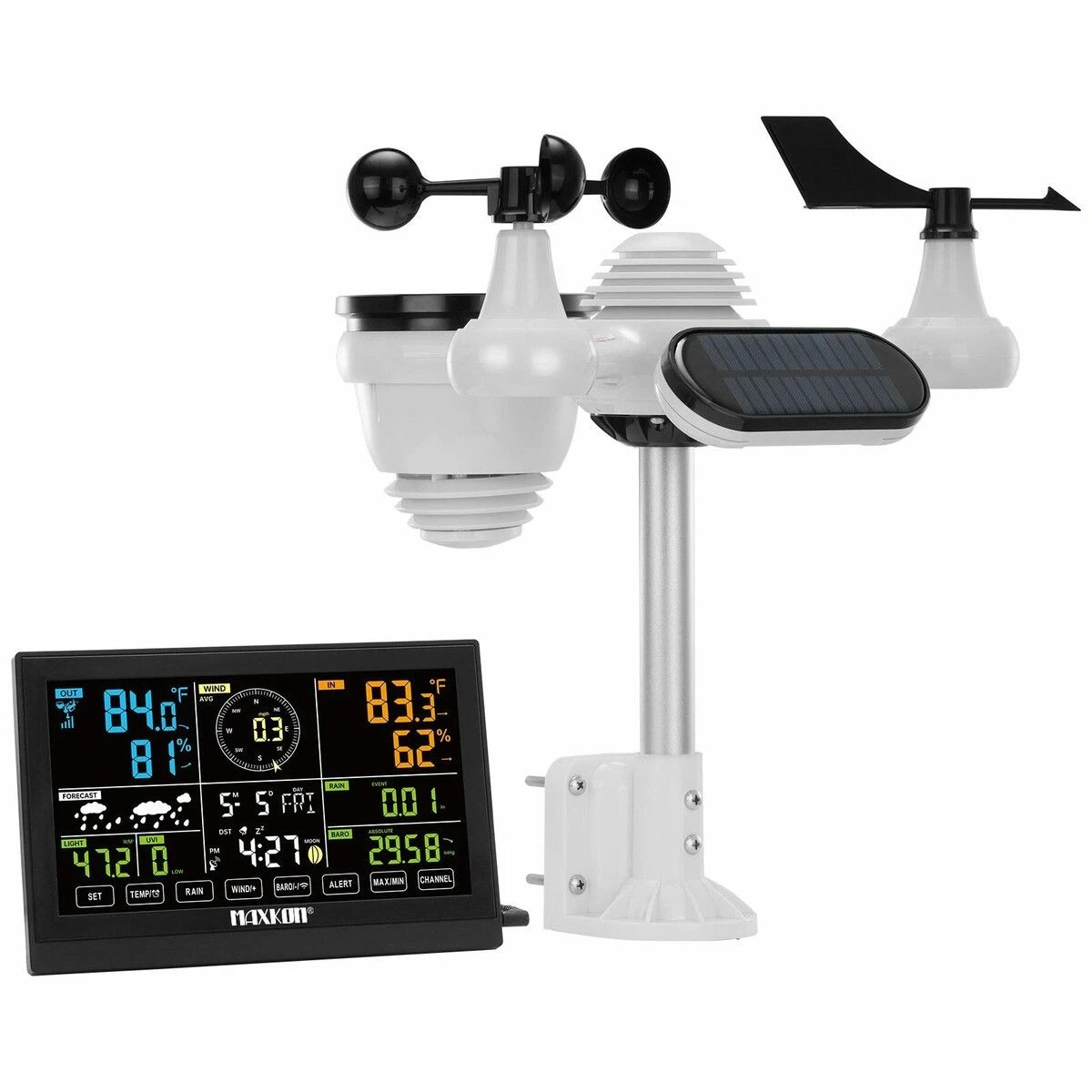4 AUSWAY 7-in-1 Wireless Weather Station with Outdoor Sensor, Indoor & Outdoor Thermometer 150m Range No WiFi, 4 of 4