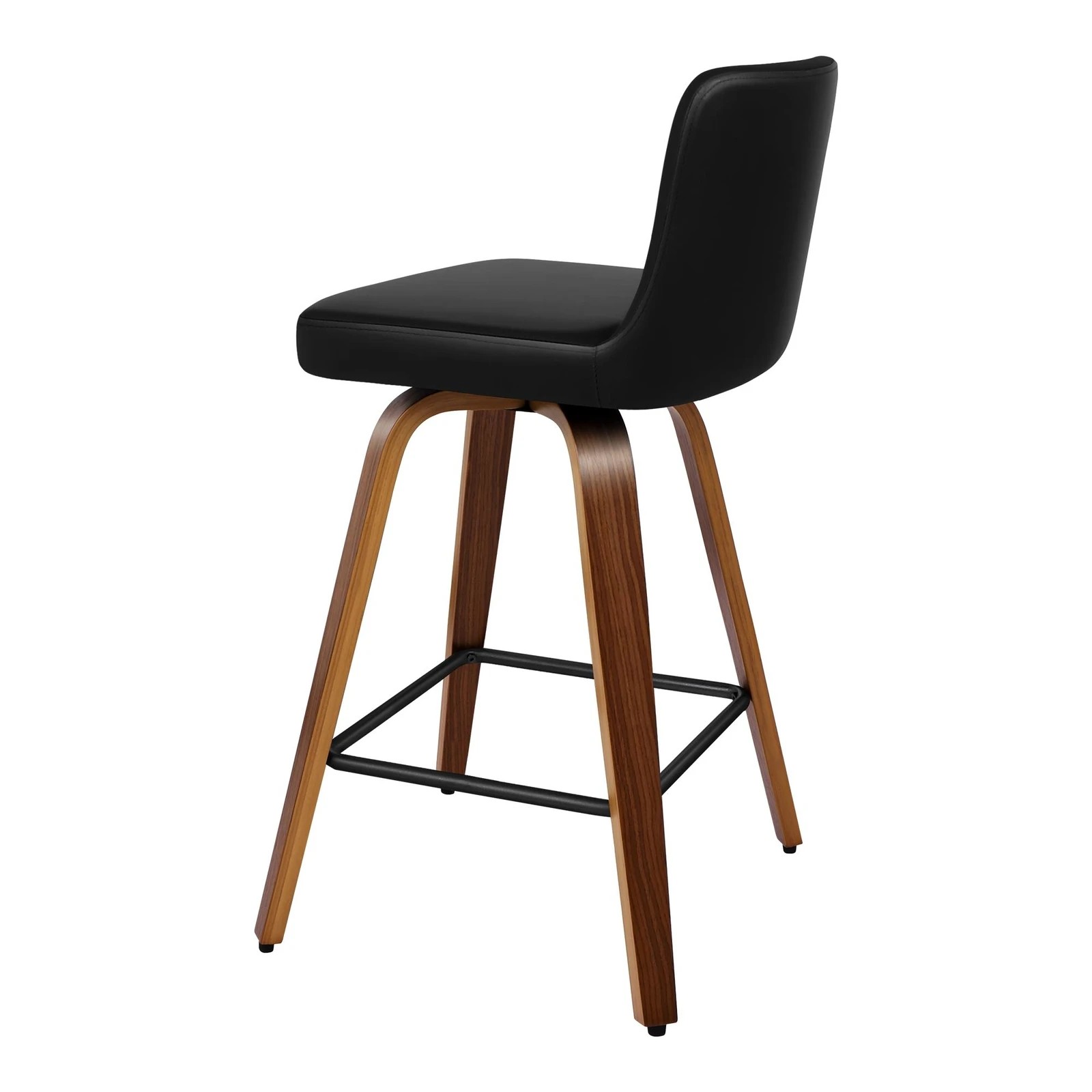 4 Alfordson 4x Swivel Bar Stools Bailey Kitchen Wooden Dining Chair - Black, 4 of 9