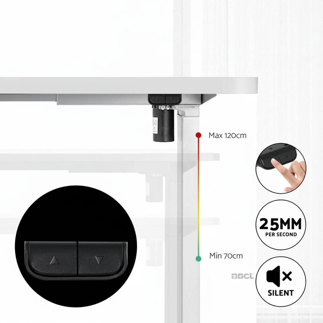 4 Artiss Standing Desk Motorised Sit Stand Desks  120CM - White, 4 of 5