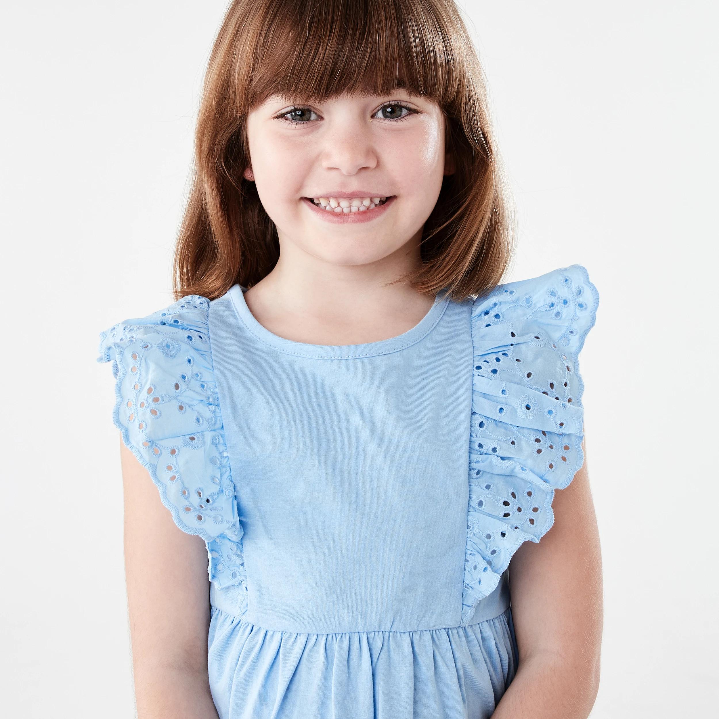 3 Frill Sleeve Dress BELLFLOWER BLUE, 3 of 7