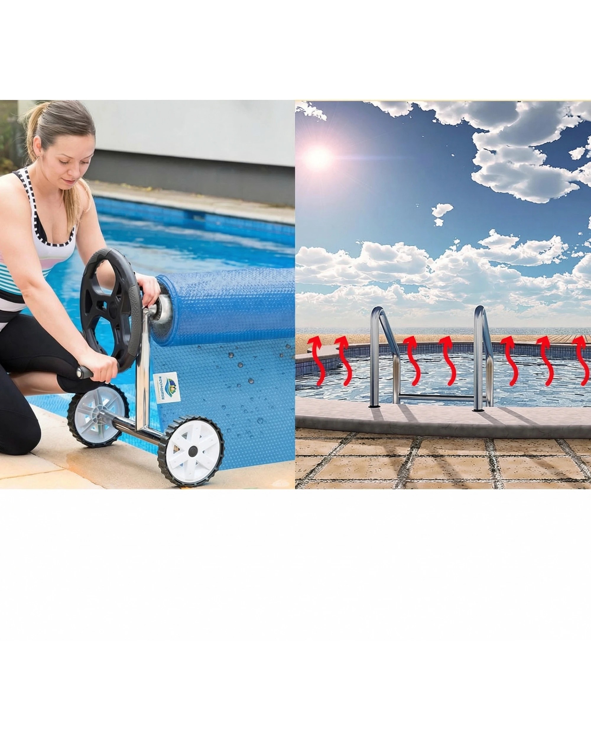 3 400 Micron Solar Swimming Pool Cover 6.5m x3m - Blue, 3 of 8