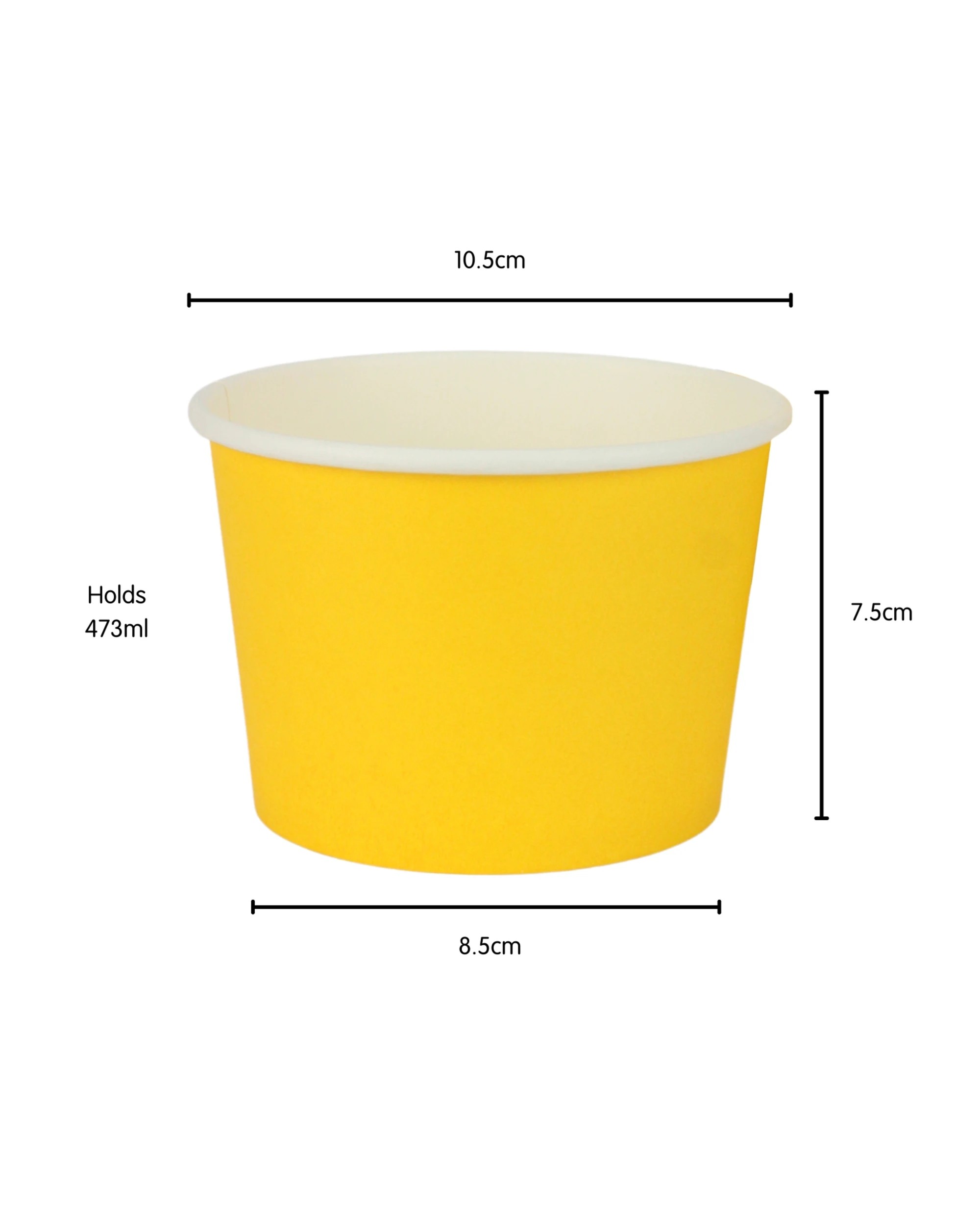 2 Party Maker Ice Cream Cups 473ml Pack of 12 - Yellow, 2 of 3