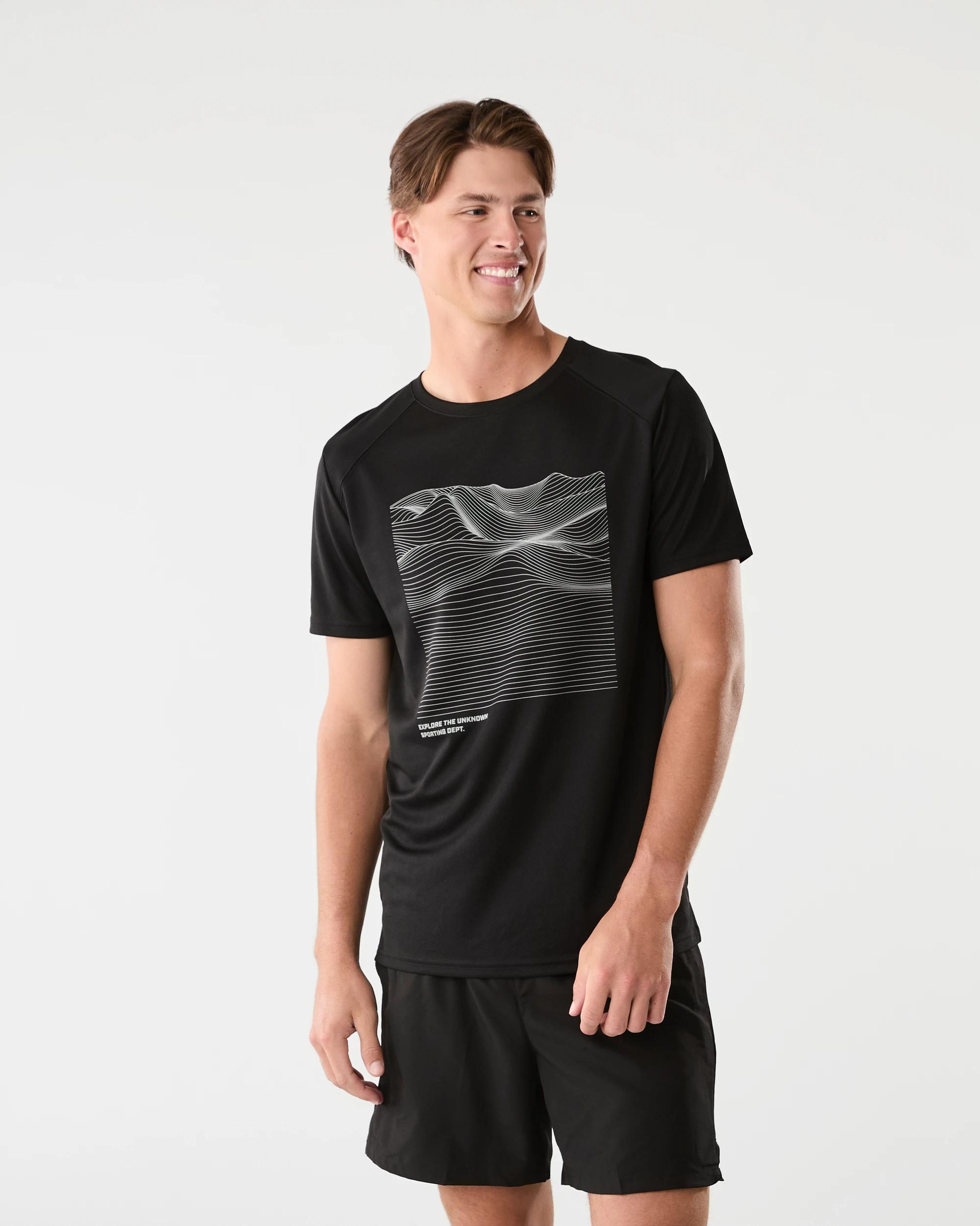 2 Active Mens Printed T-shirt Dune Geo, 2 of 7
