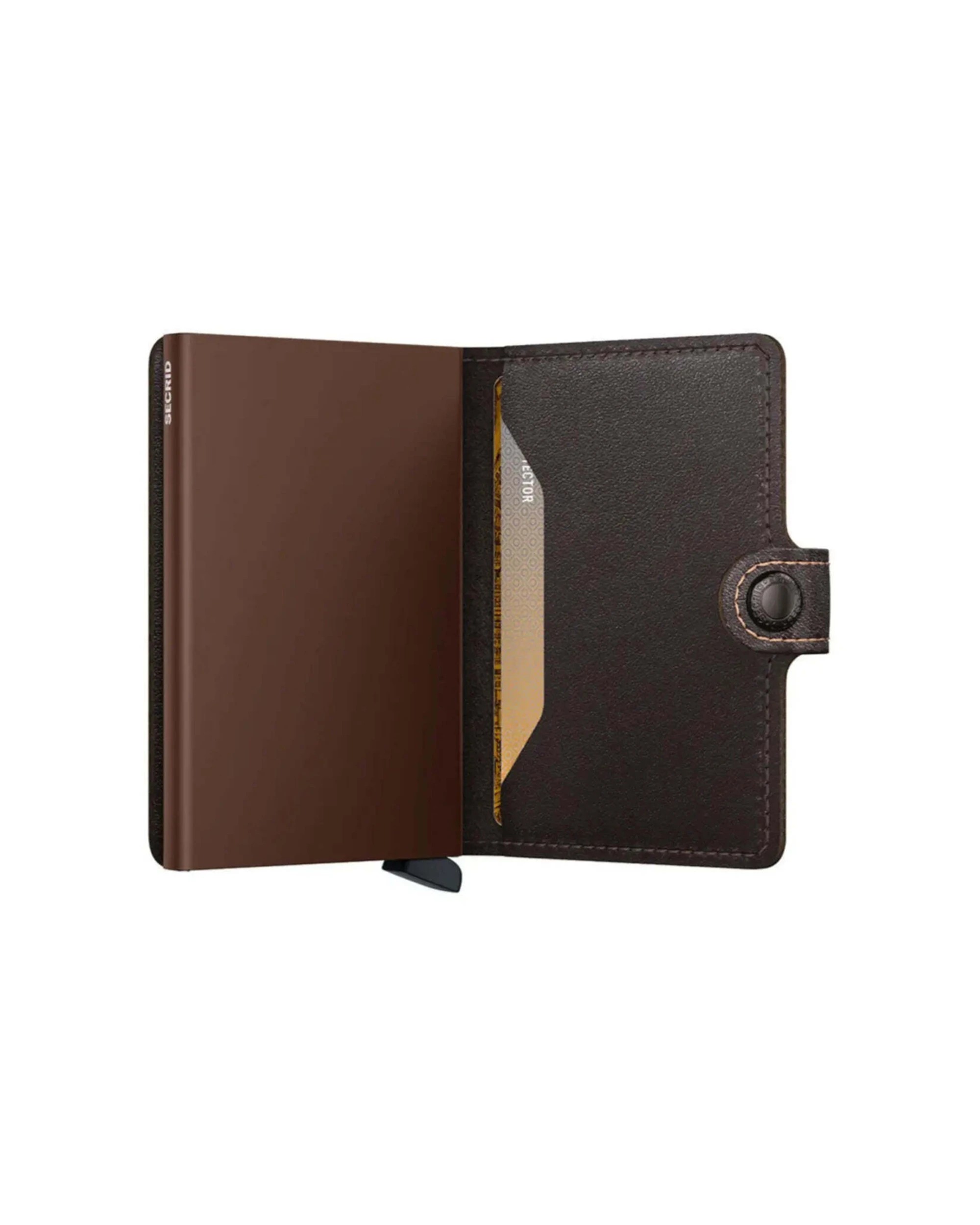 3 Secrid Miniwallet Compact RFID Wallet Orginal Chocolate Aluminium Leather - Brown, 3 of 5