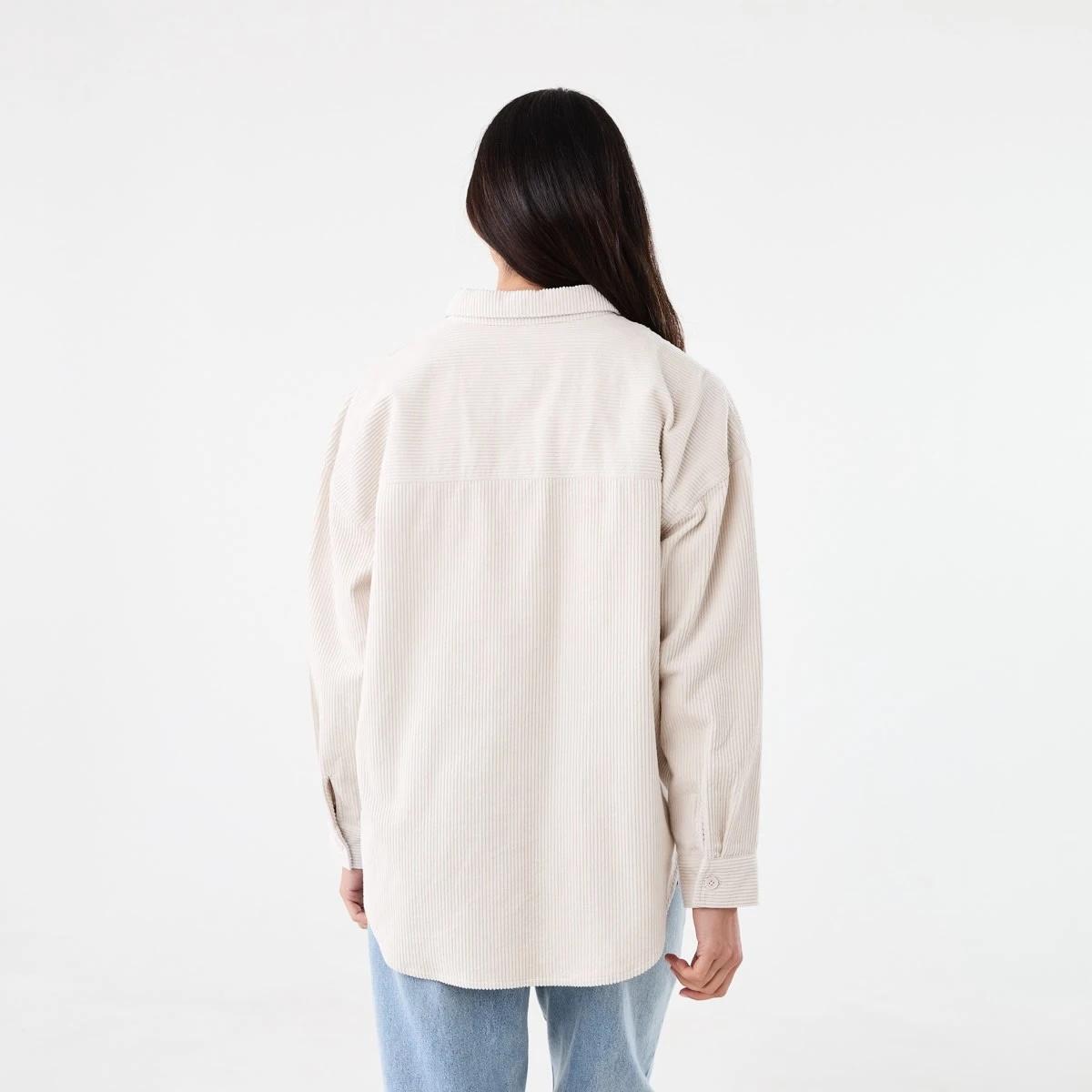3 Long Sleeve Corduroy Shirt Lt Stone, 3 of 7