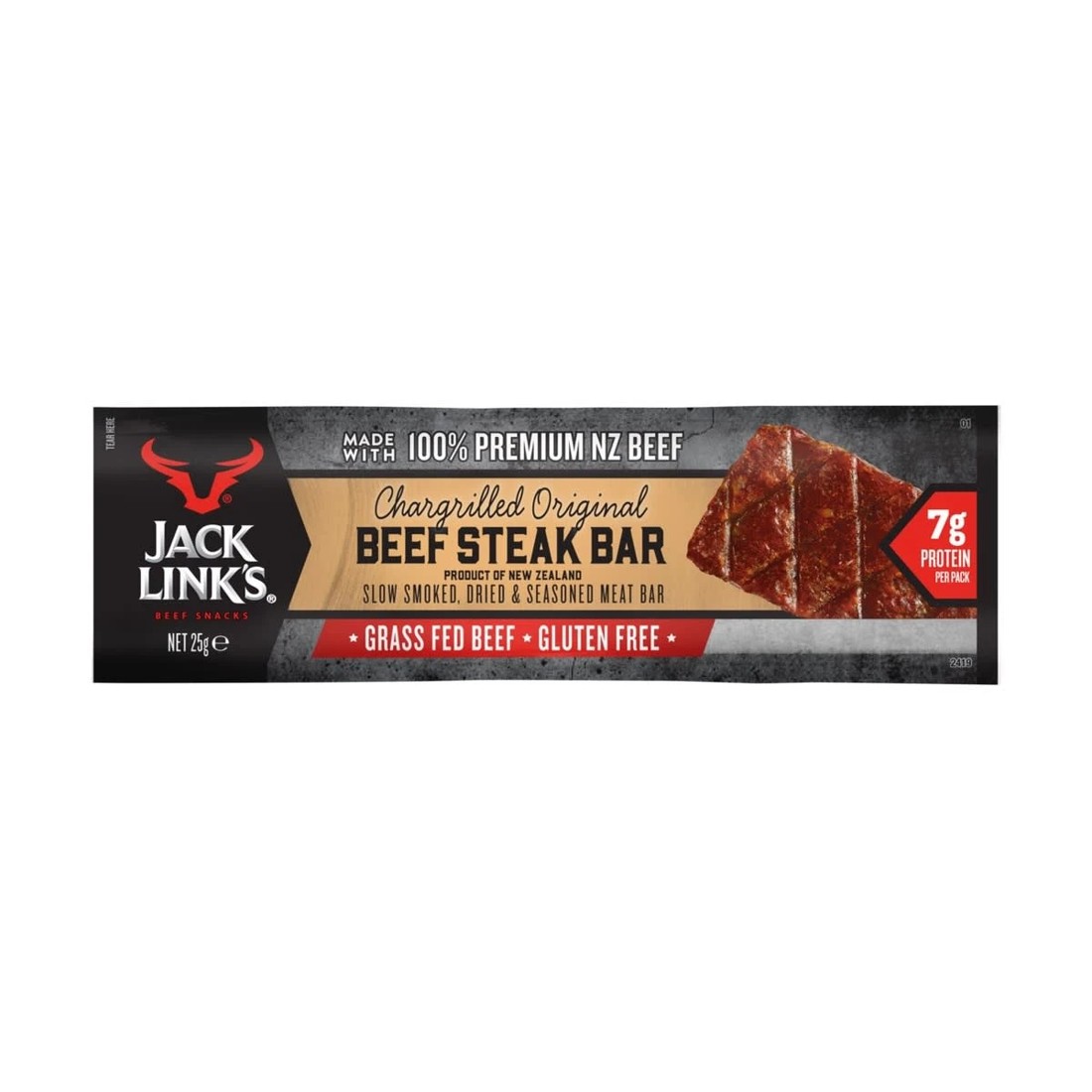 1 Jack Links Chargrilled Original Beef Steak Bar 25g, 1 of 1