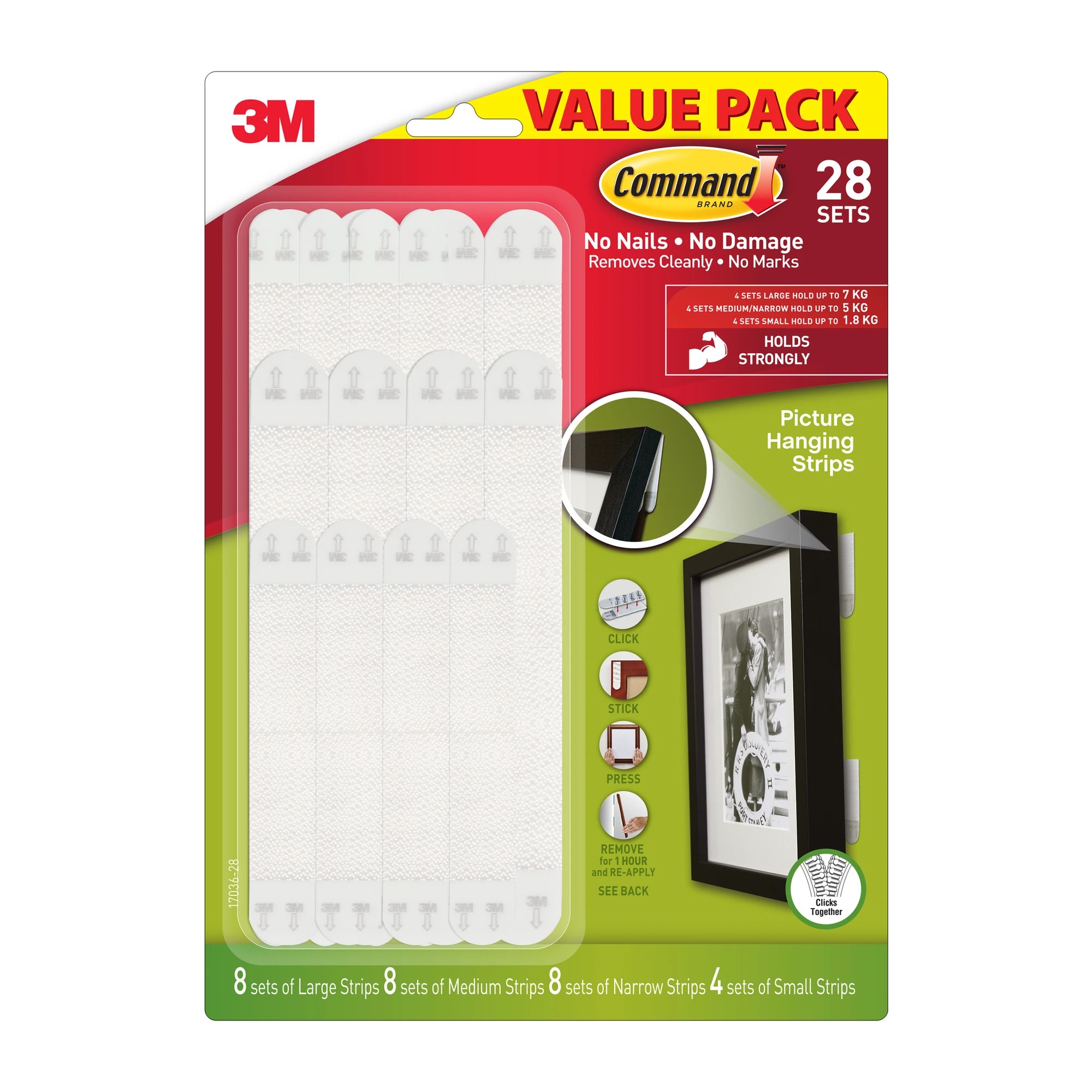 1 3M Command 28 Pack Picture Hanging Strips Value Pack, 1 of 2