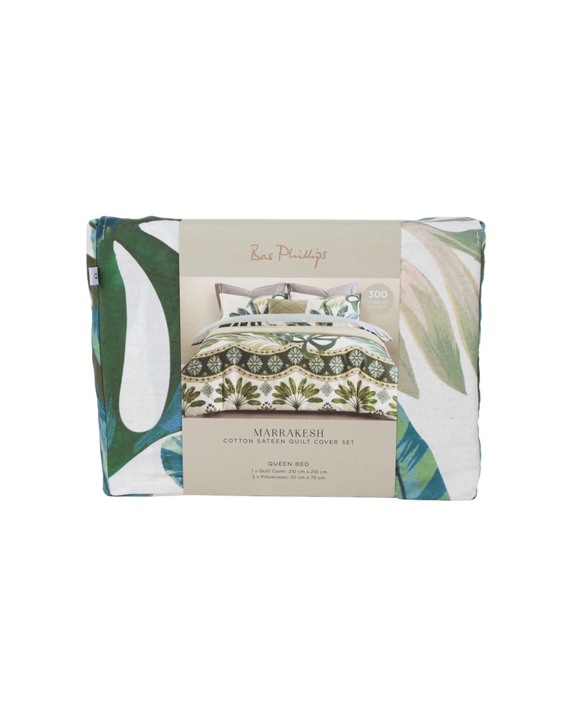 1 Bas Phillips 3pc Quilt Cover & Pillowcases Bedding Set Marrakesh - Super King Bed, 1 of 1