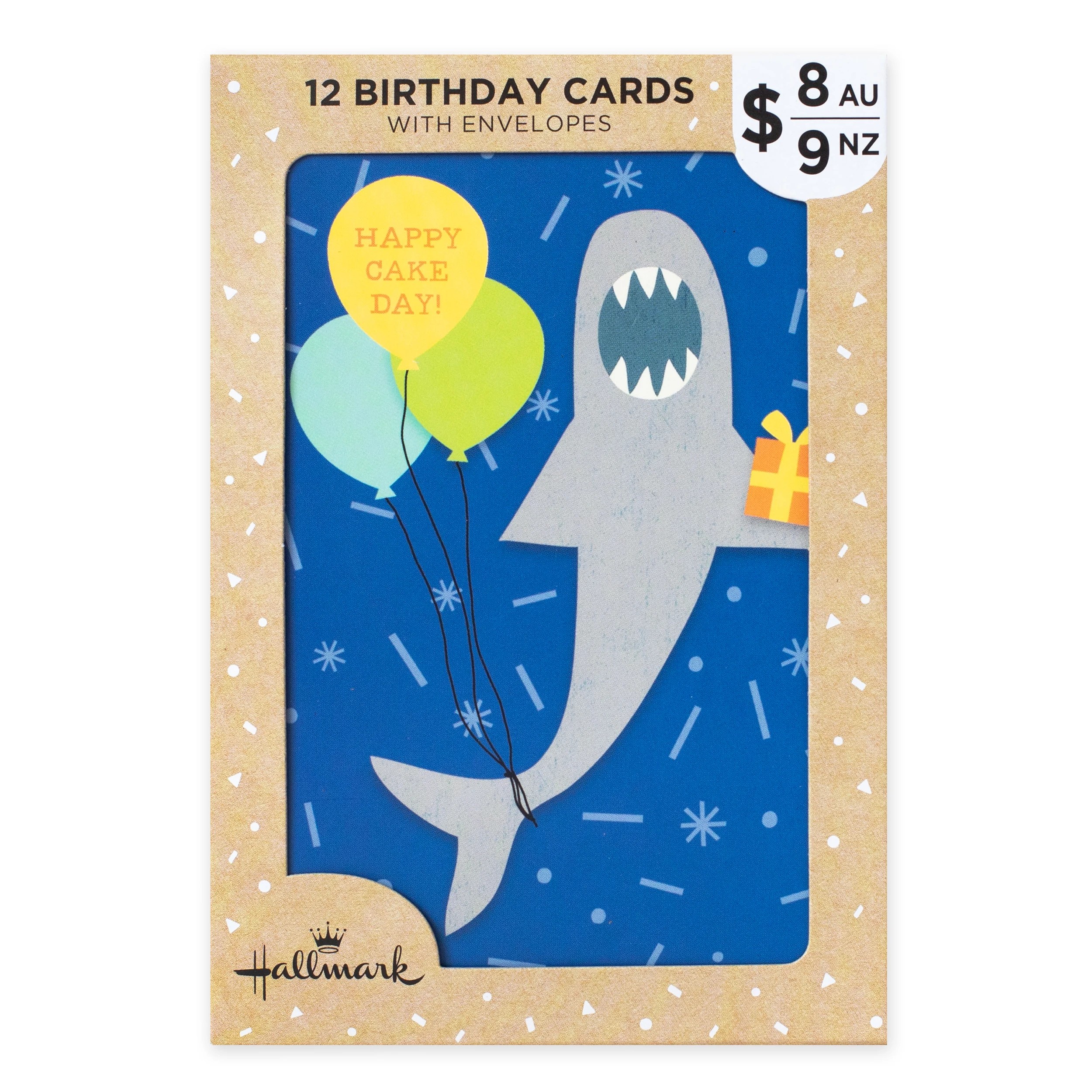1 12 Pack Hallmark Kids Birthday Cards - Birthday Shark and Birthday Dinosaur, 1 of 4