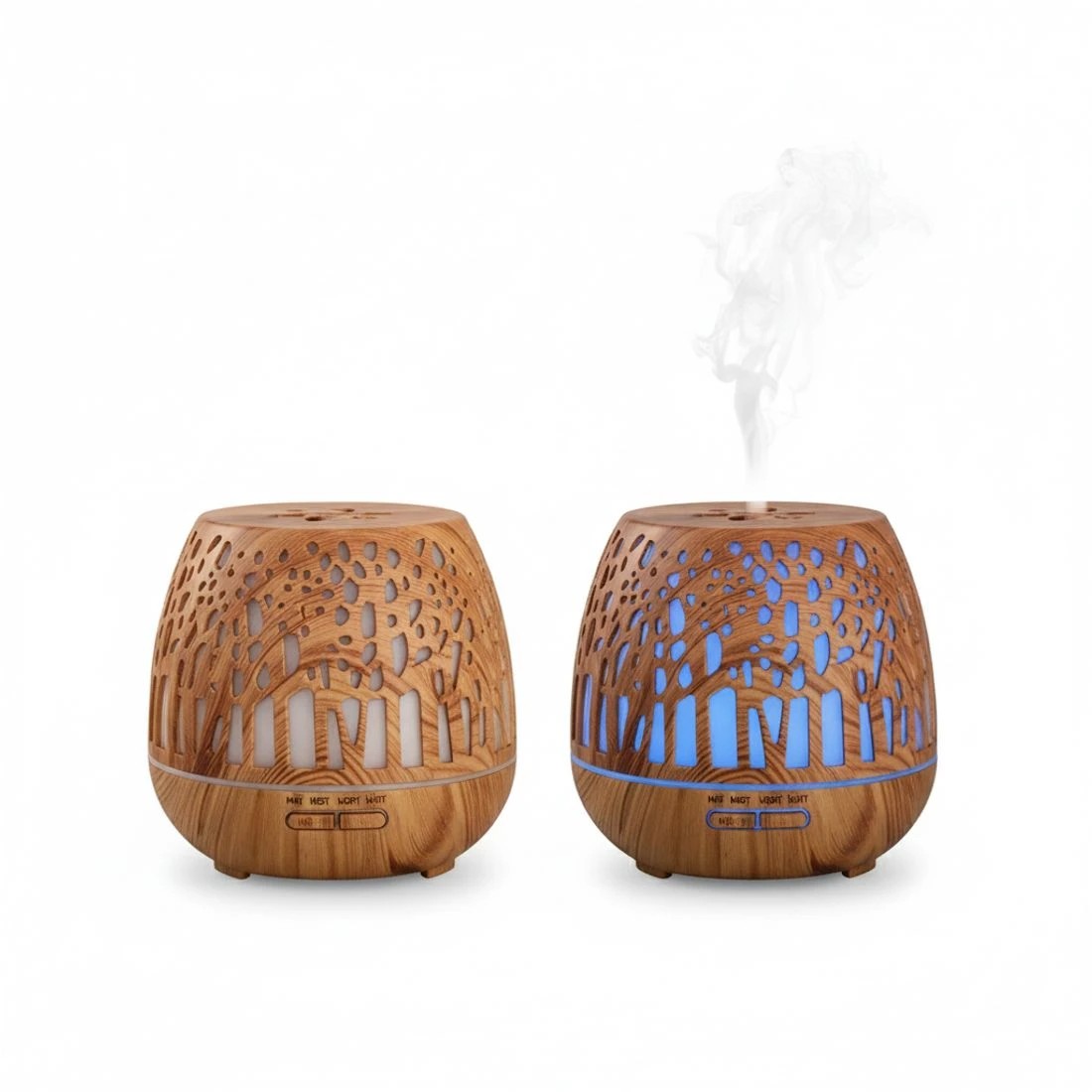 4 Devanti Aroma Diffuser Aromatherapy Wood Grain 400ml - Natural, 4 of 6