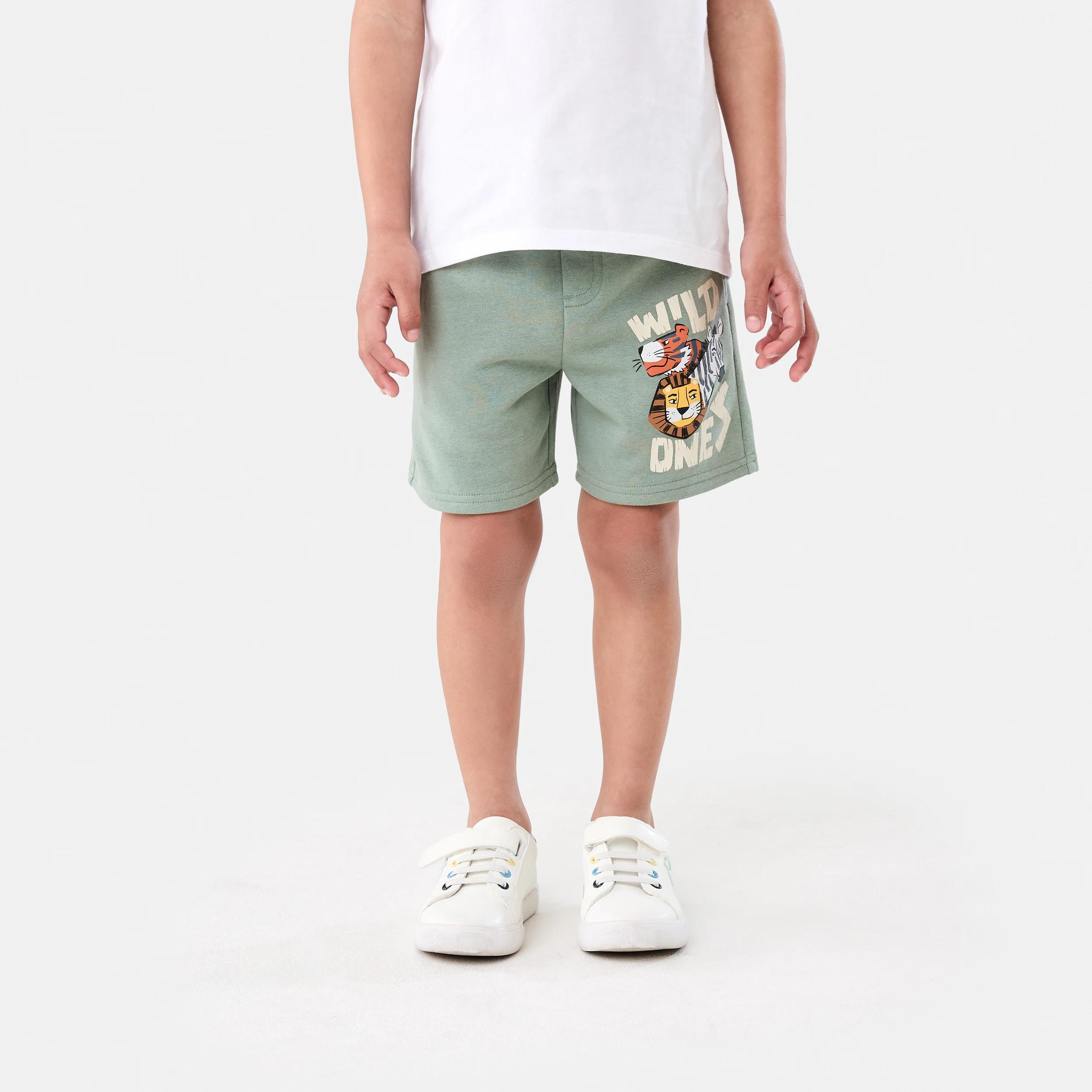 1 Graphic Knit Shorts WILD ONES HEADS MID GREEN, 1 of 7