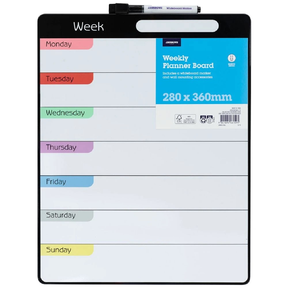 1 J.Burrows Weekly Planner Board 280 x 360mm, 1 of 3