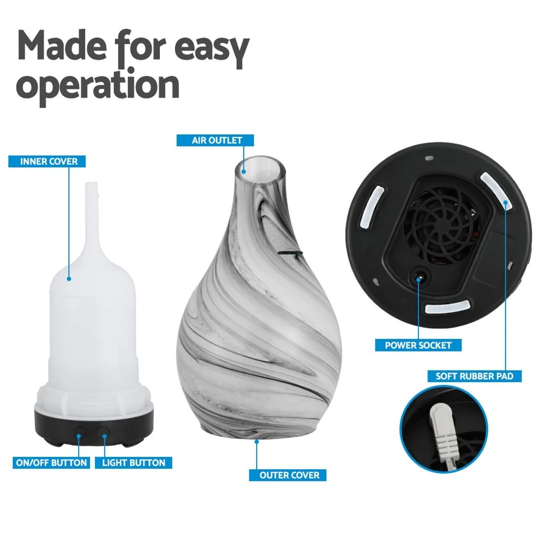 5 Devanti Ultrasonic Aroma Diffuser Humidifier Glass - Blue, 5 of 5