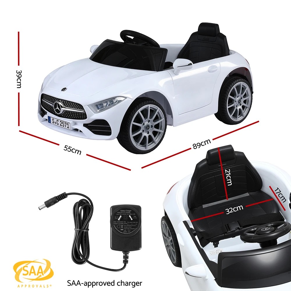 2 Kids Electric Ride On Car Licensed Outdoor Toys Cars Music Remote - White, 2 of 5