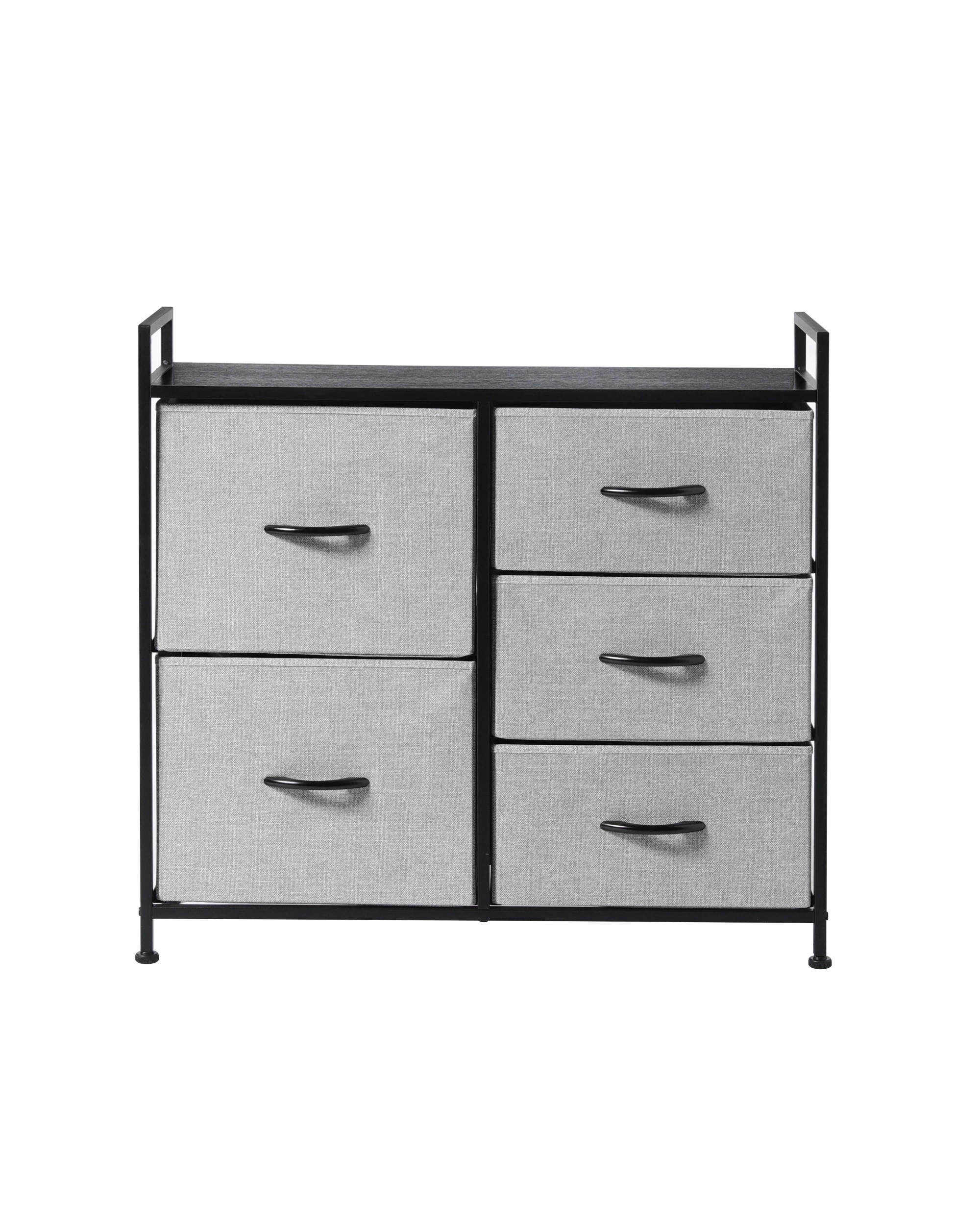 3 Sherwood Luna 5 Drawer Fabric Home Storage Dresser - Grey, 3 of 9
