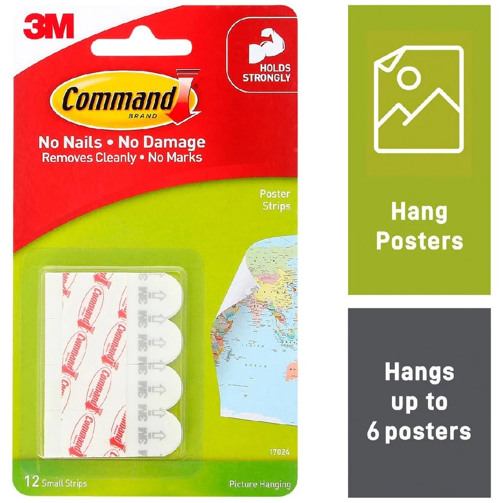 1 3M Command Poster Mounting Strips 12 Pack, 1 of 7