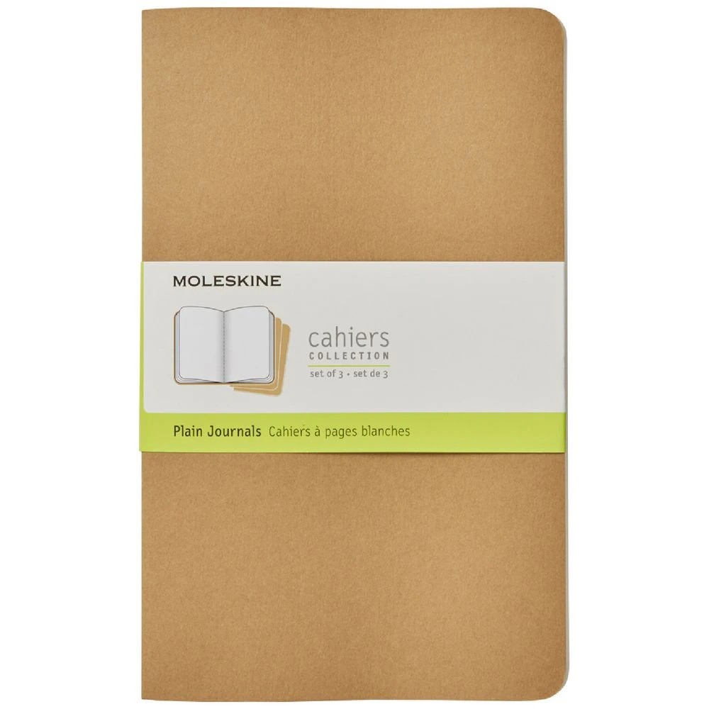 1 Moleskine Cahier Plain Notebooks Large Kraft 3 Pack, 1 of 3