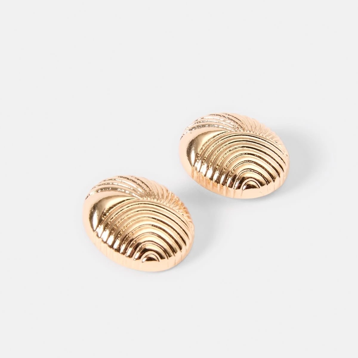 2 Oval Linear Stud Earrings - Gold Tone, 2 of 5