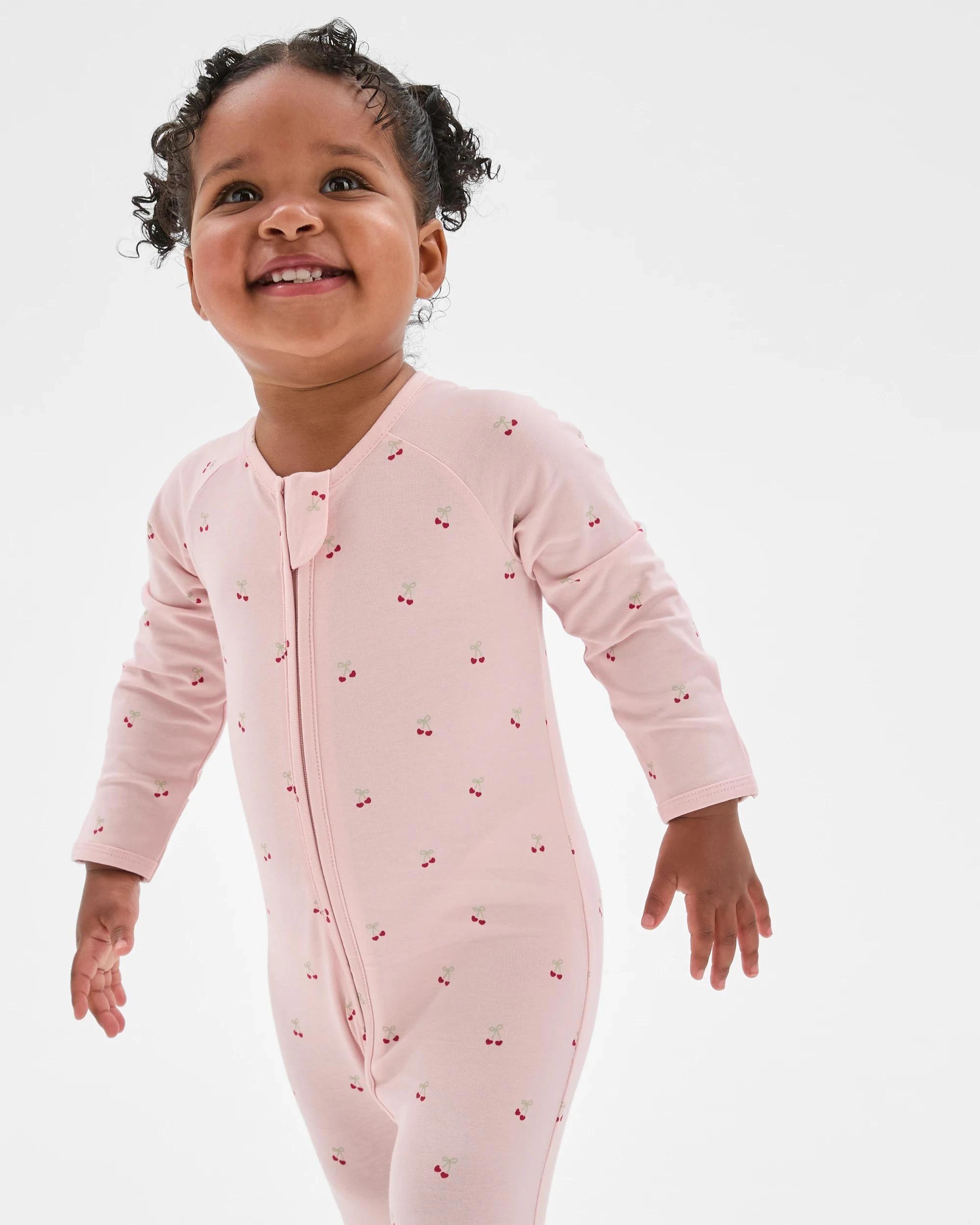 1 Target Baby Baby Organic Cotton Zip Coverall CHERRIES LOTUS, 1 of 5